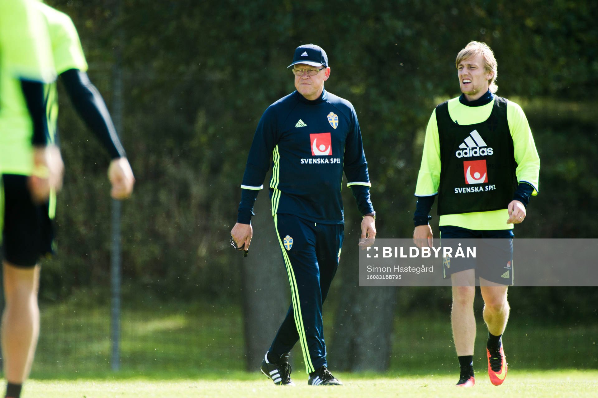 förbundskapten Janne Andersson och Emil Forsberg