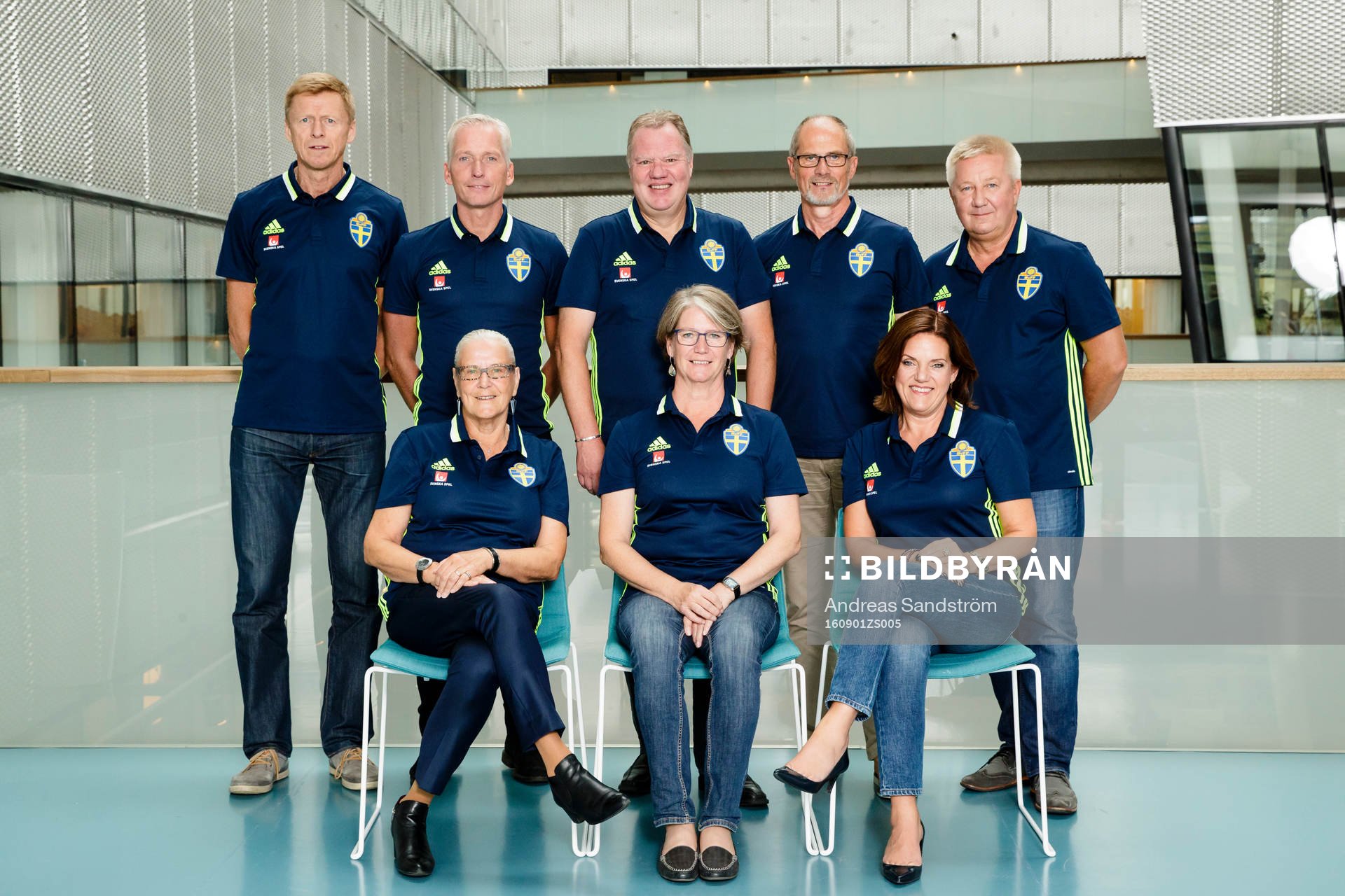 Svenska Fotbollförbundets styrelse. Övre raden fr.v