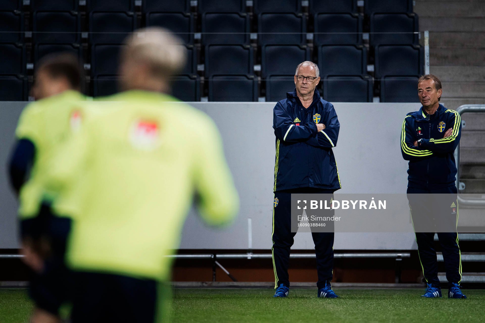 Sveriges rådgivare Lars Lagerbäck och bevakare Tom Prahl