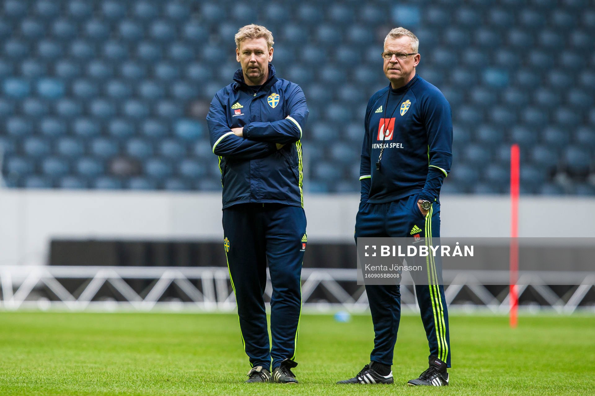 Sveriges förbundskapten Janne Andersson och assisterande