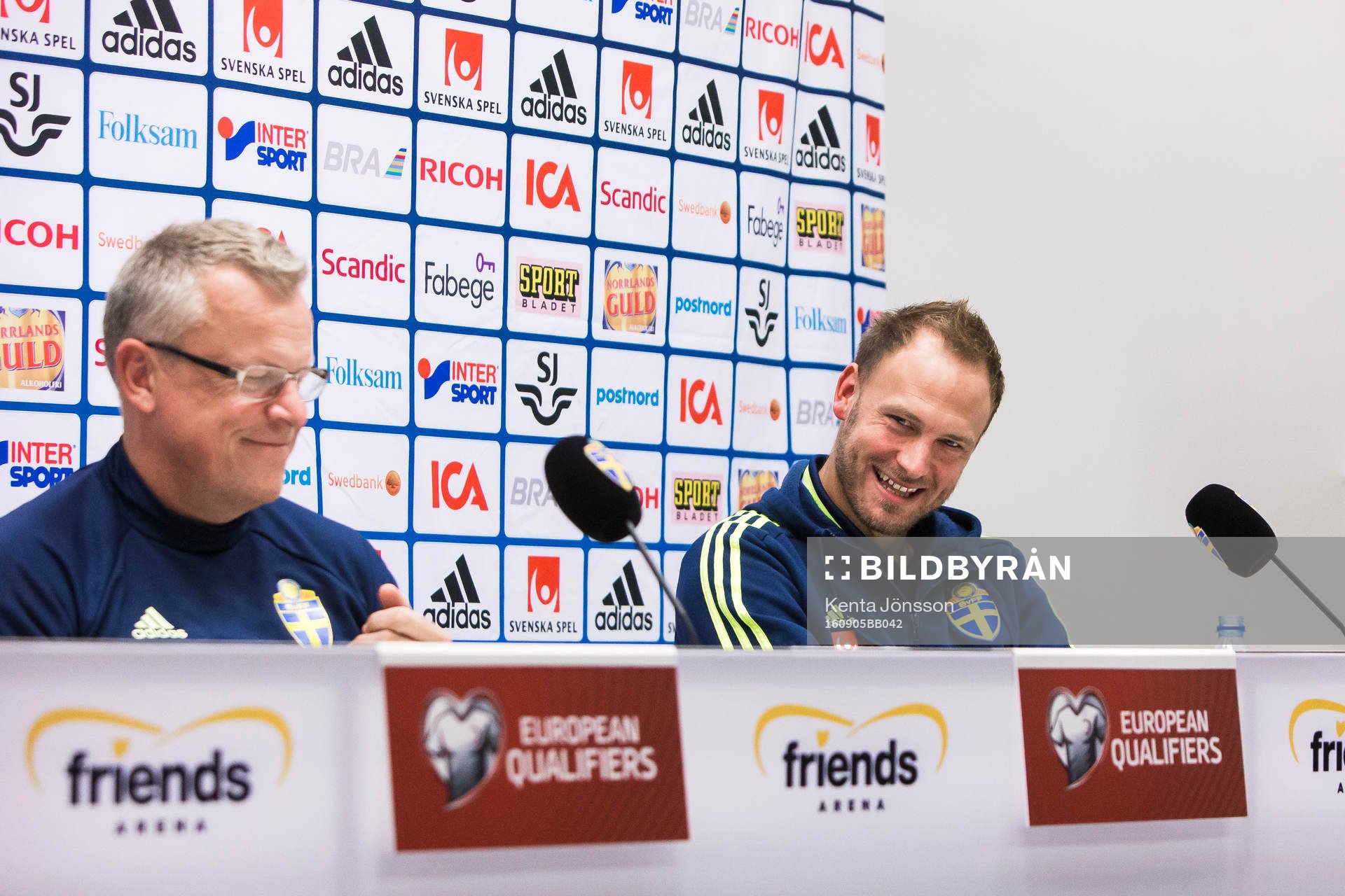 Sveriges förbundskapten Janne Andersson och Andreas