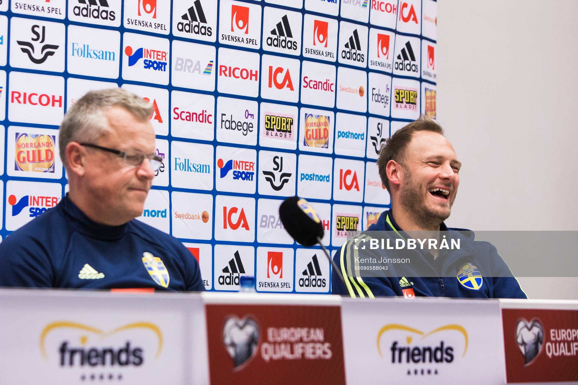 Sveriges förbundskapten Janne Andersson och Andreas