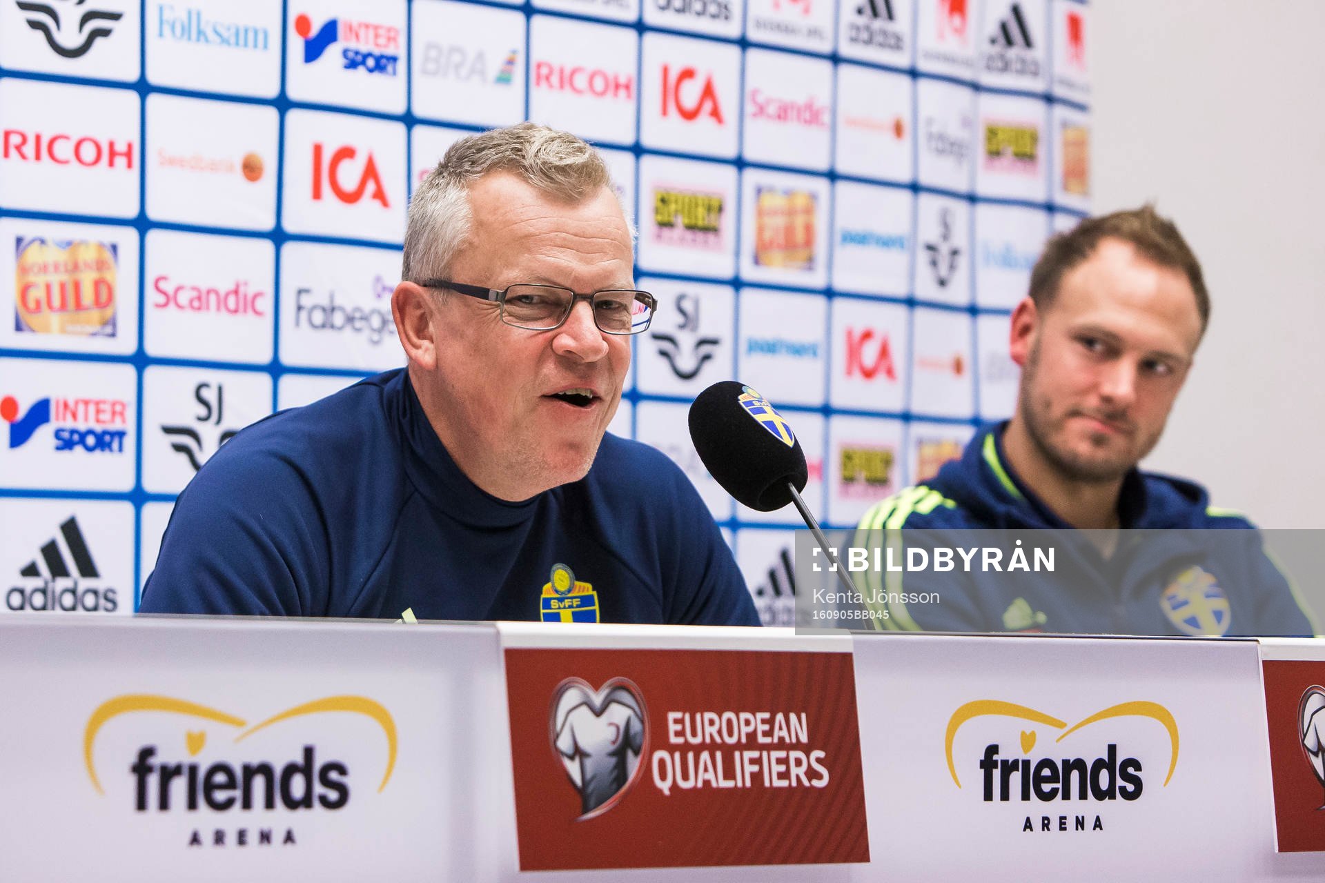 Sveriges förbundskapten Janne Andersson och Andreas