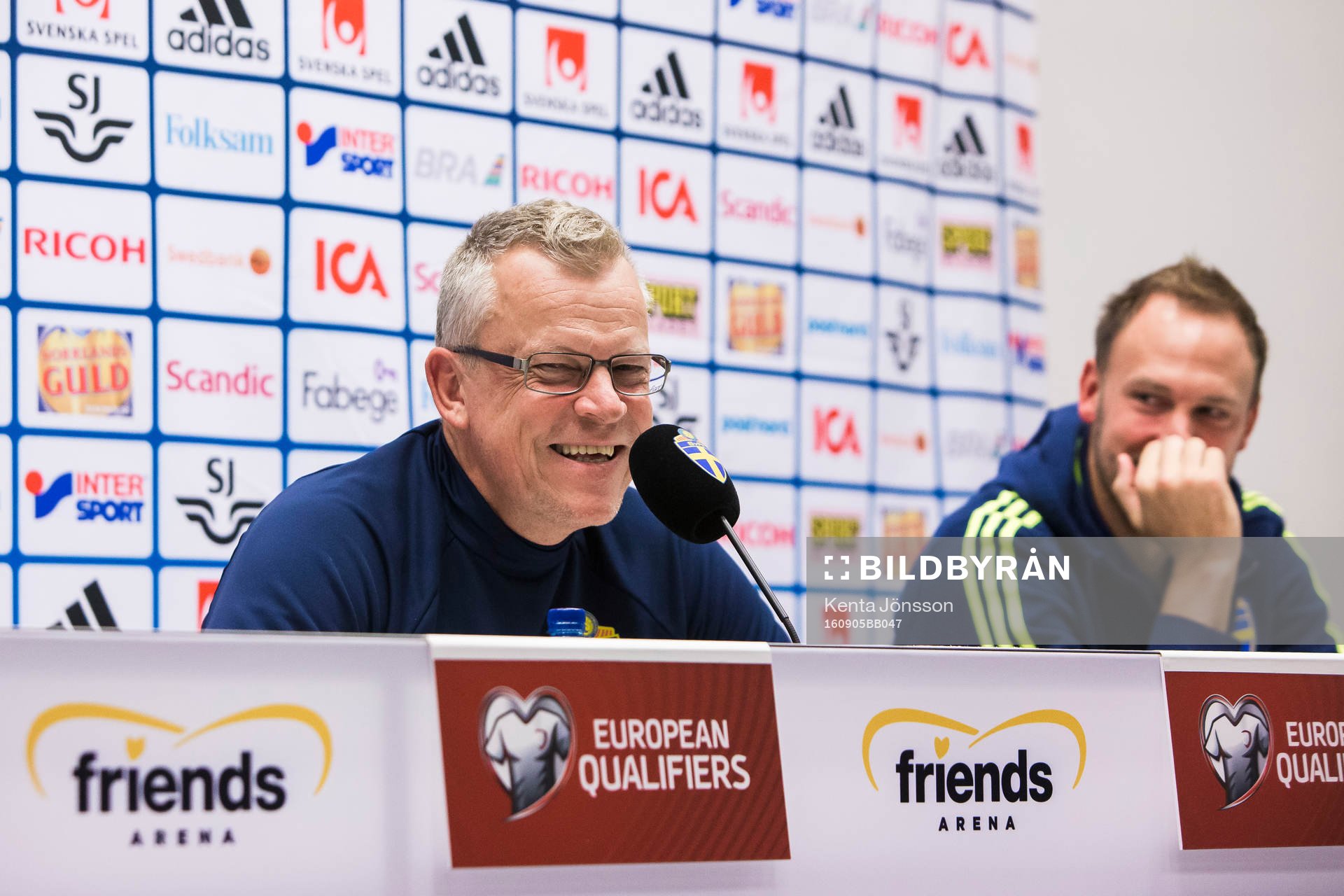 Sveriges förbundskapten Janne Andersson och Andreas