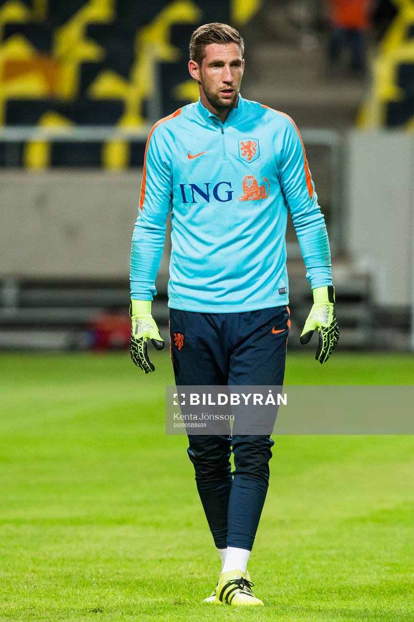 Hollands målvakt Maarten Stekelenburg under en träning med Hollands fotbollslandslag den 5 september 2016 i Stockholm