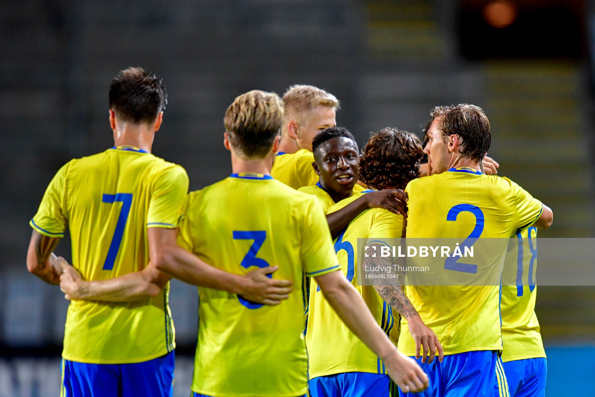 Sveriges spelare jublar