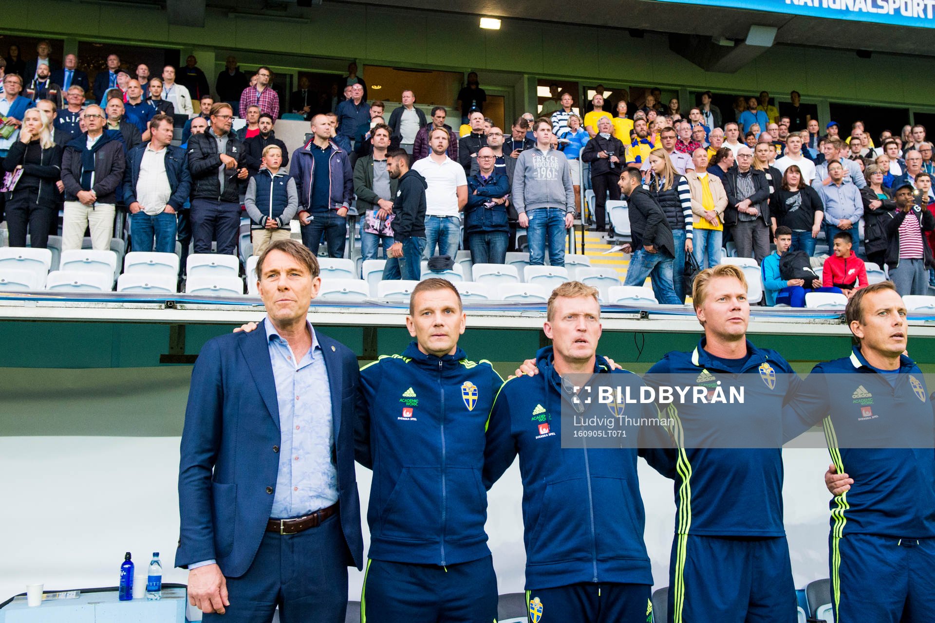 Svenska ledarstaben med förbundskapten Håkan Ericson
