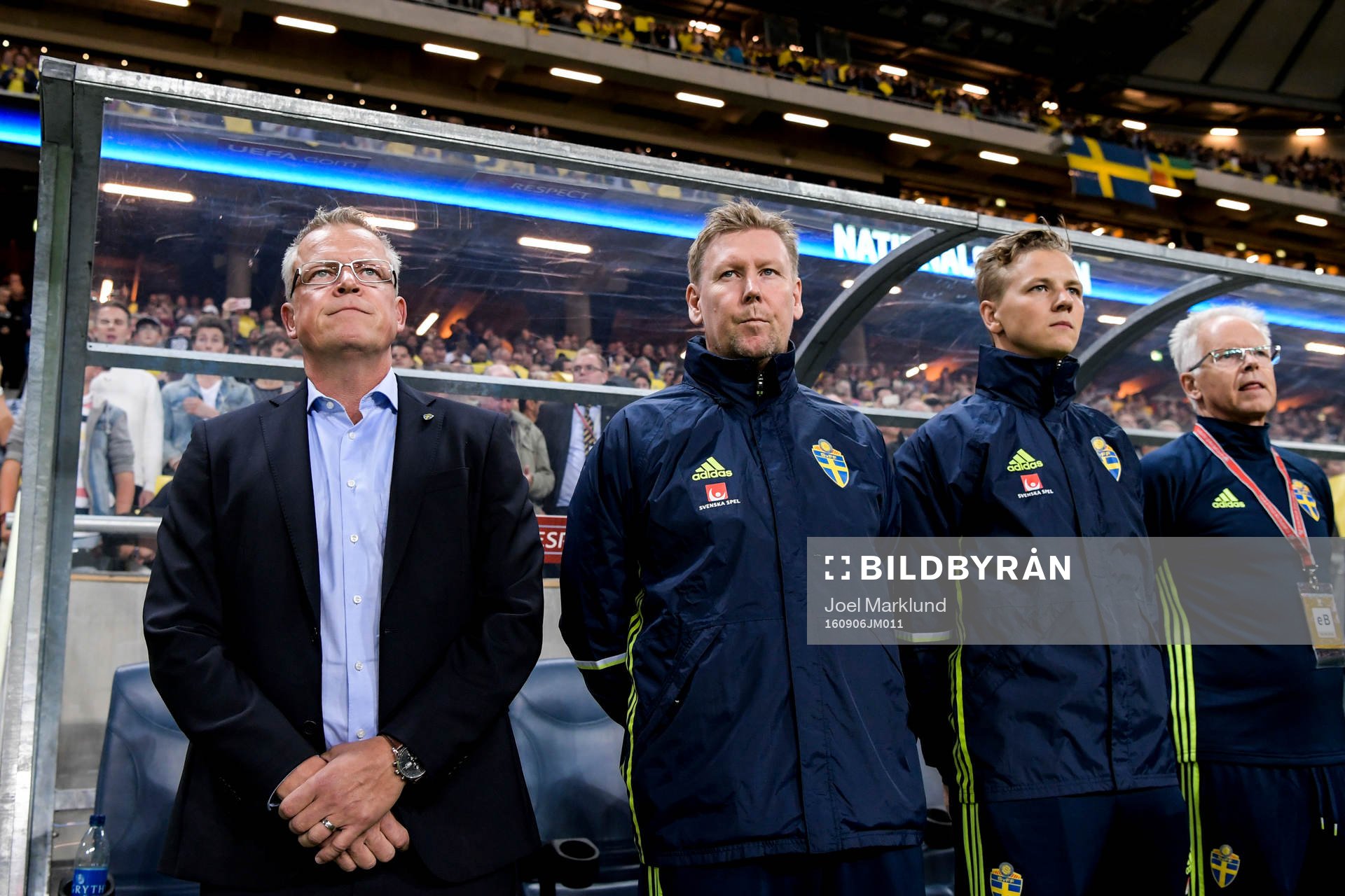 Sveriges förbundskapten Janne Andersson och assisterande