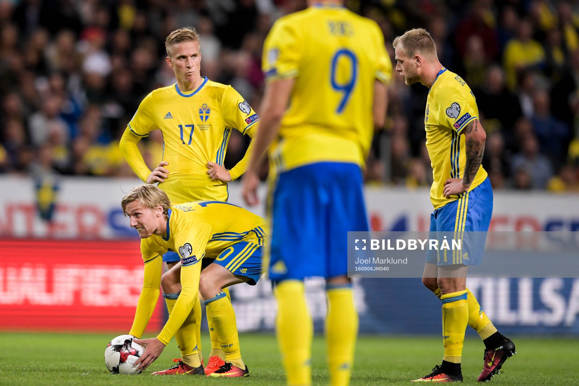 Sveriges Emil Forsberg, Oscar Wendt och John Guidetti redo