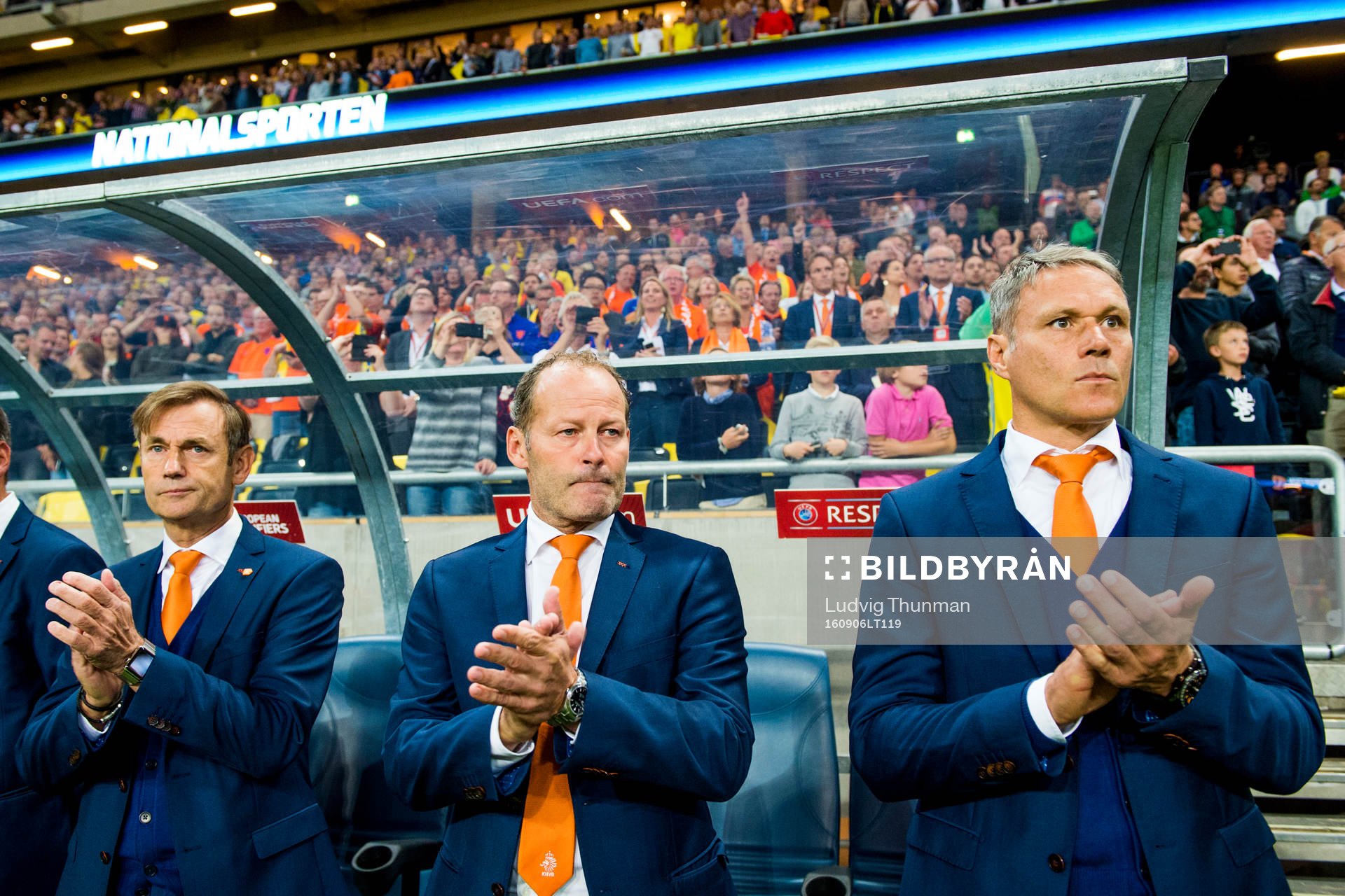 Hollands förbundskapten Danny Blind och assisterande
