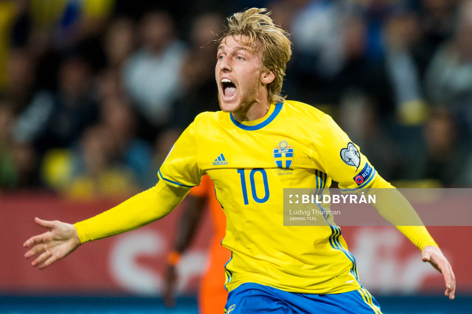 Sveriges Emil Forsberg reagerar