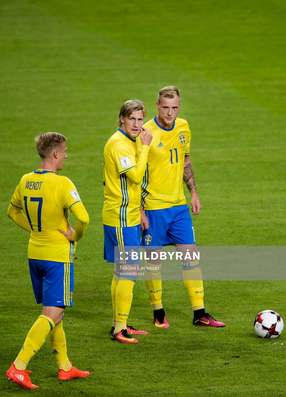 Sveriges Oscar Wendt , Emil Forsberg och John Guidetti redo