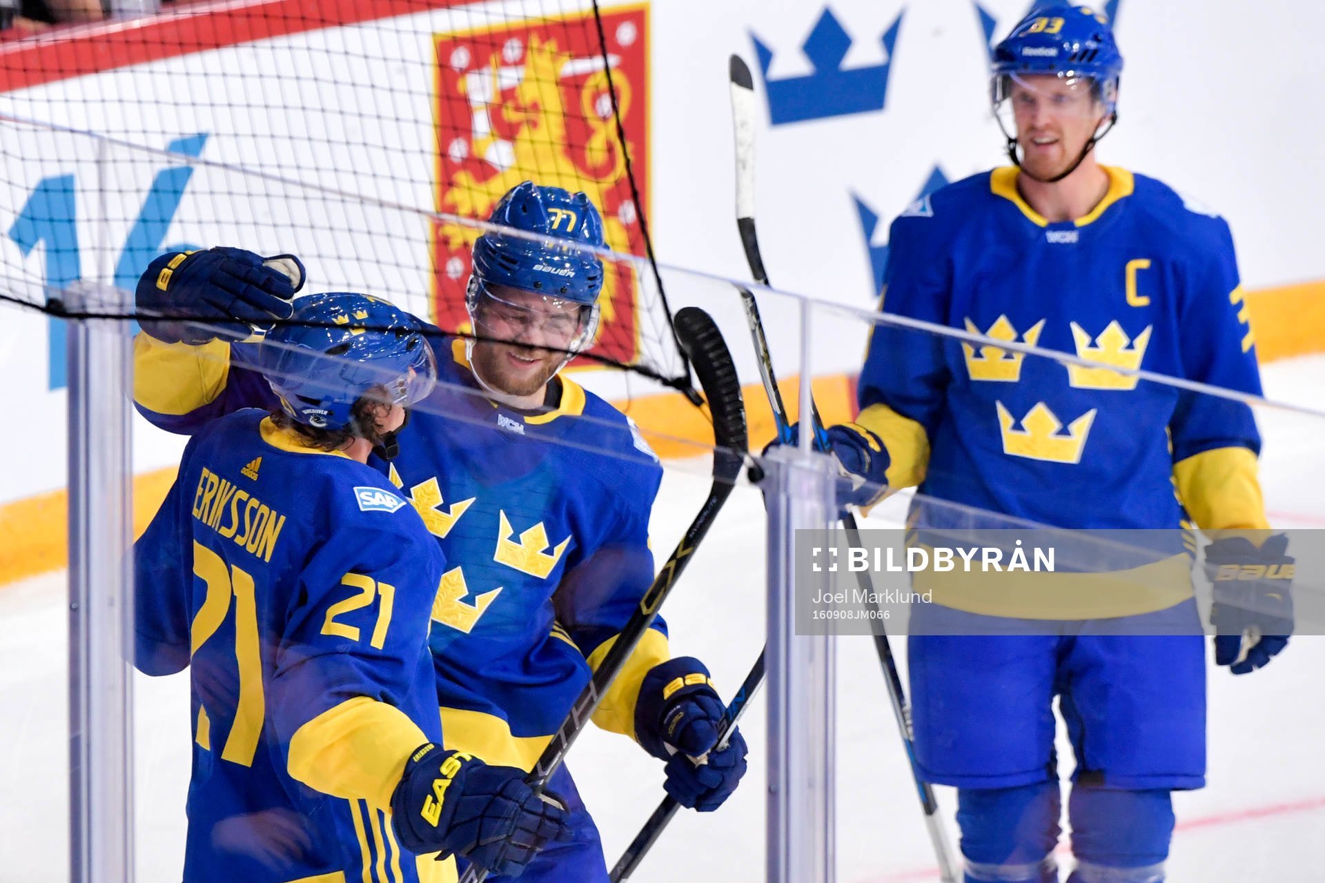 Sveriges Loui Eriksson, Victor Hedman och Henrik Sedin