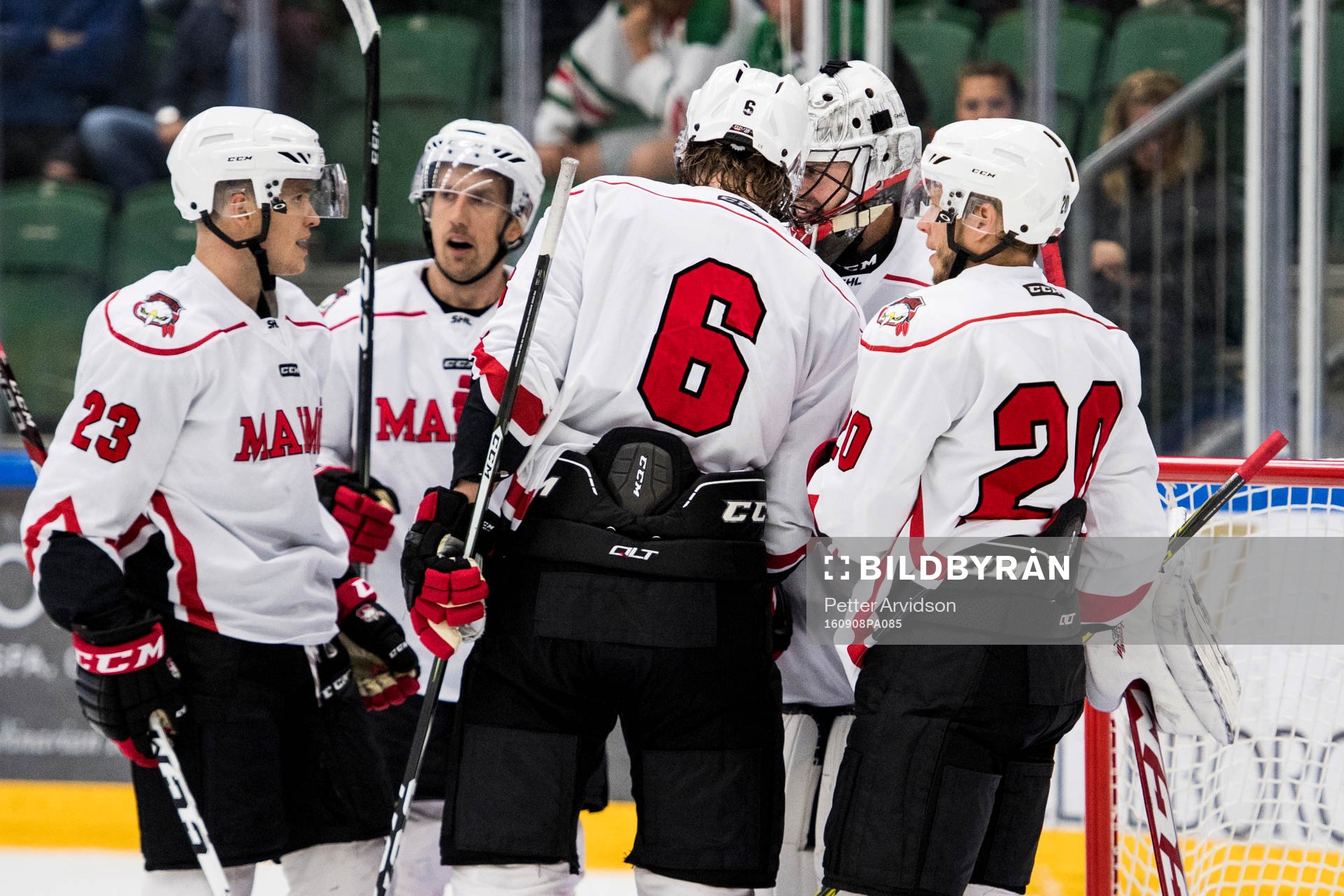 Malmö Redhawks Stefan Warg och målvakt Cristopher