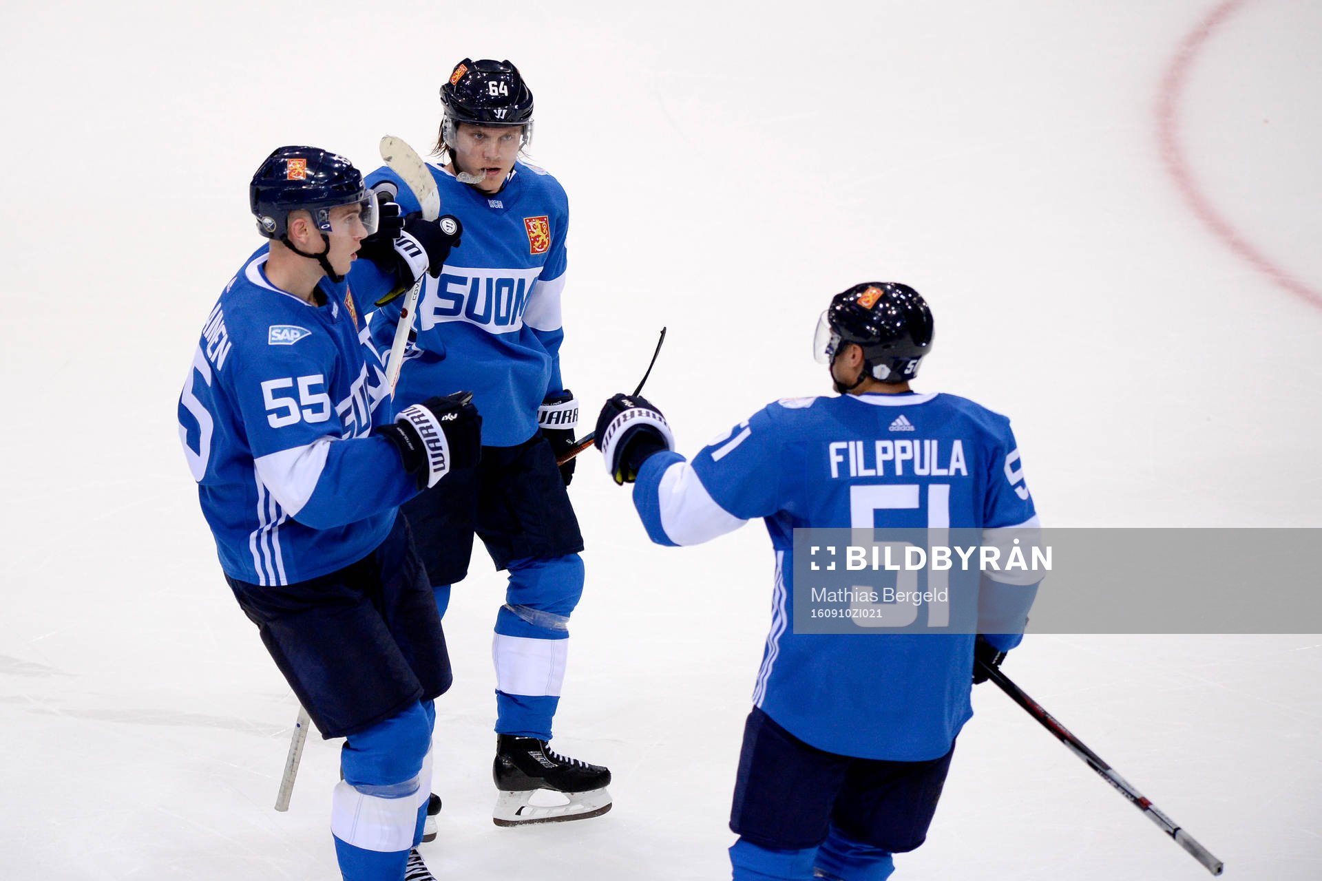Finlands Rasmus Ristolainen, Mikael Granlund och Valtteri