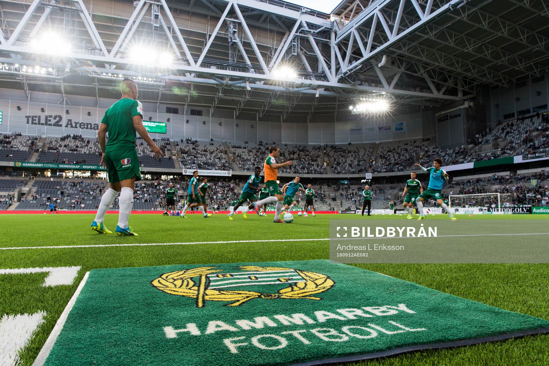 Hammarbys spelare värmer upp