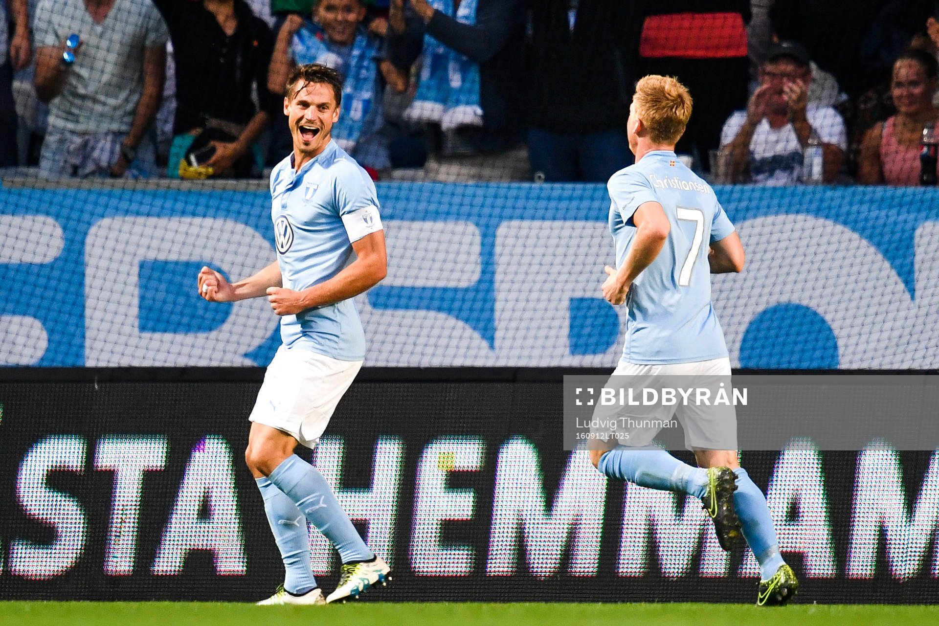 Malmö FFs Markus Rosenberg och Anders Christiansen jublar