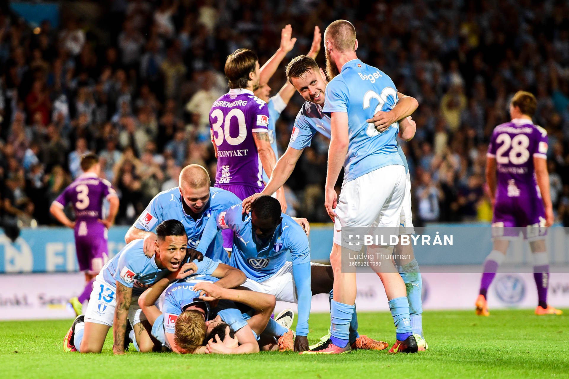 Malmö FFs Yoshimar Yotún, Anton Tinnerholm , Jo Inge