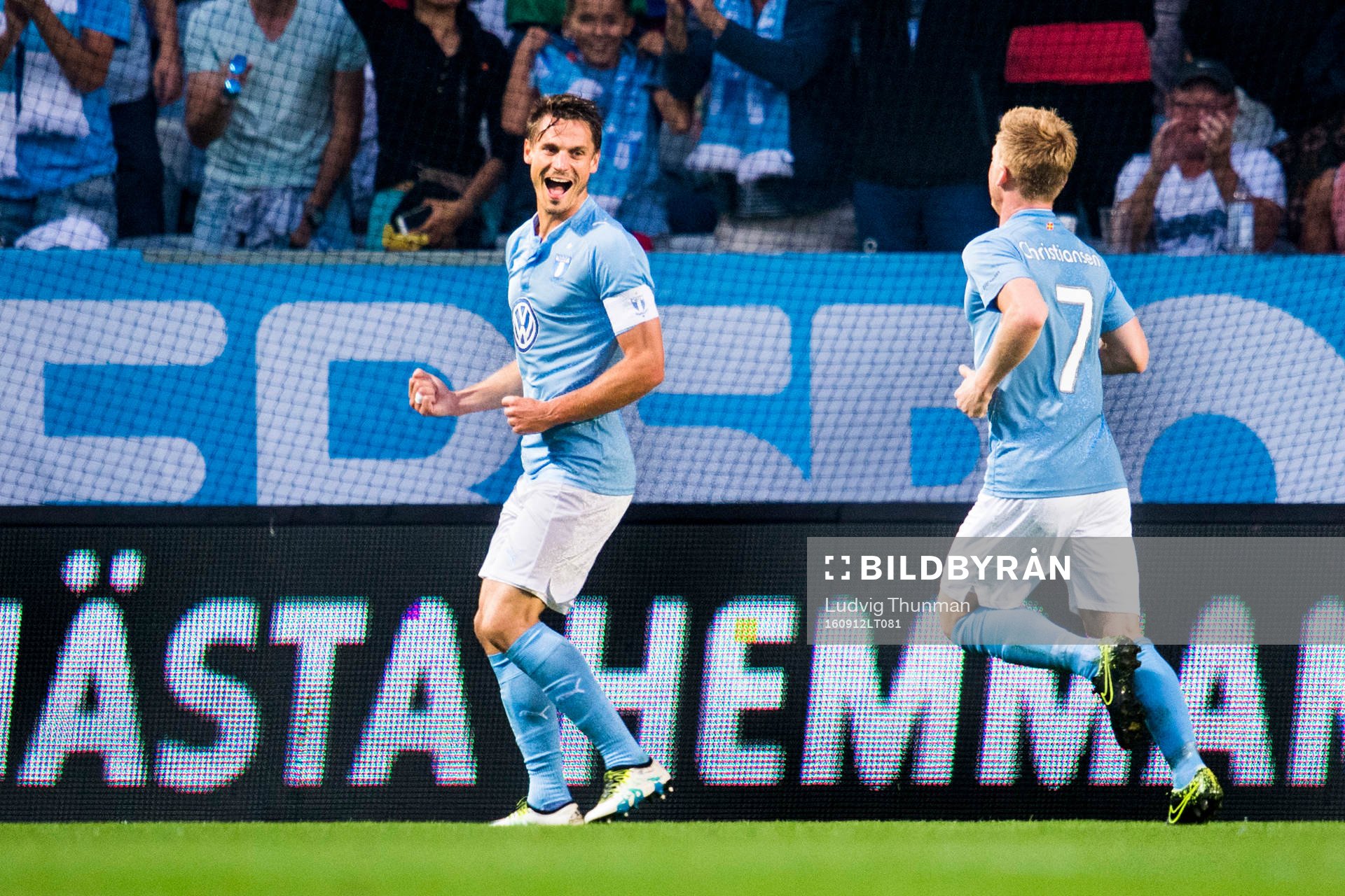 Malmö FFs Markus Rosenberg och Anders Christiansen jublar