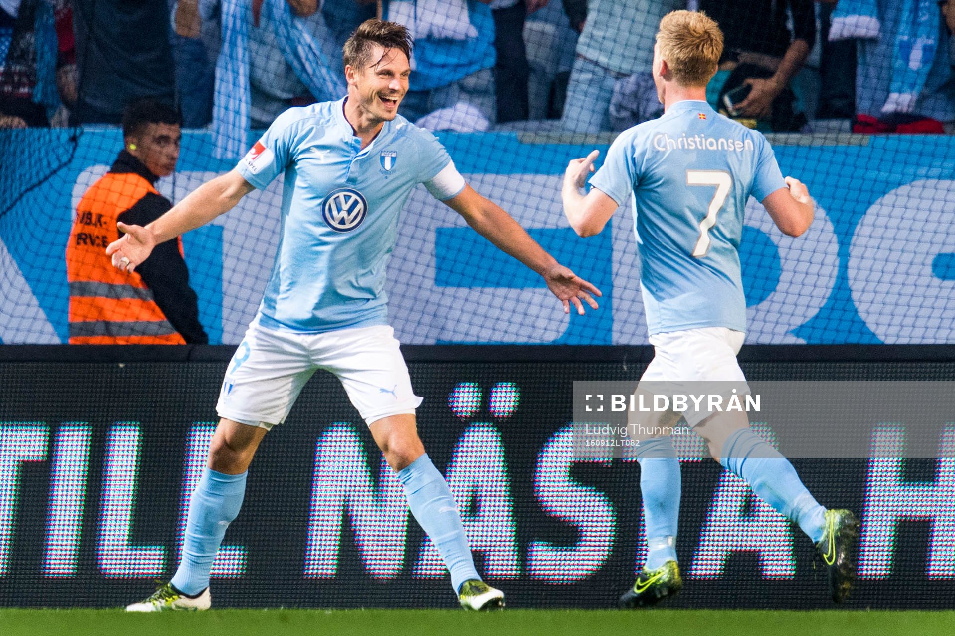 Malmö FFs Markus Rosenberg och Anders Christiansen jublar