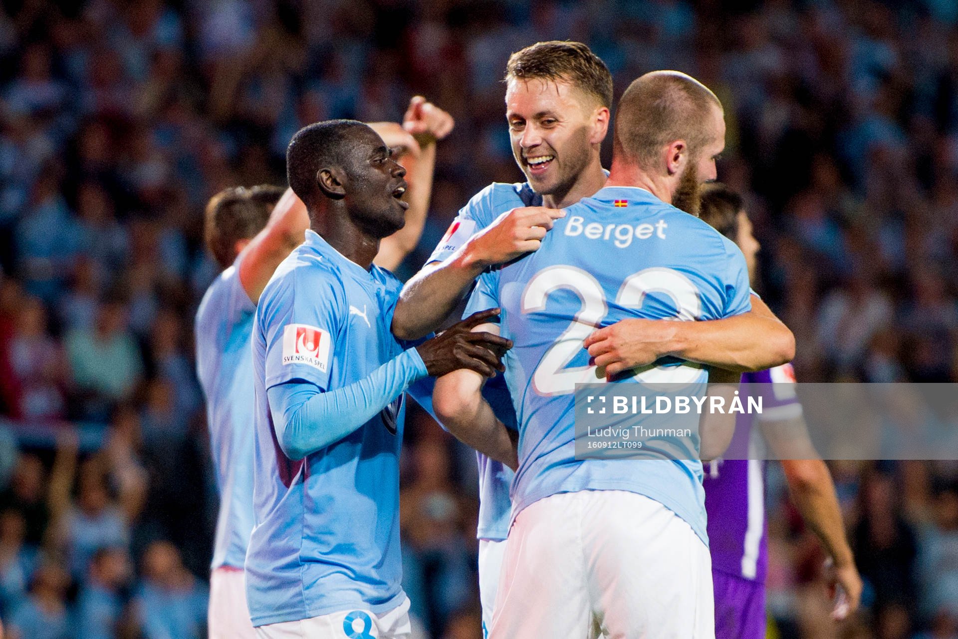 Malmö FFs Enock Kofi Adu, Kari Arnason och Jo Inge Berget