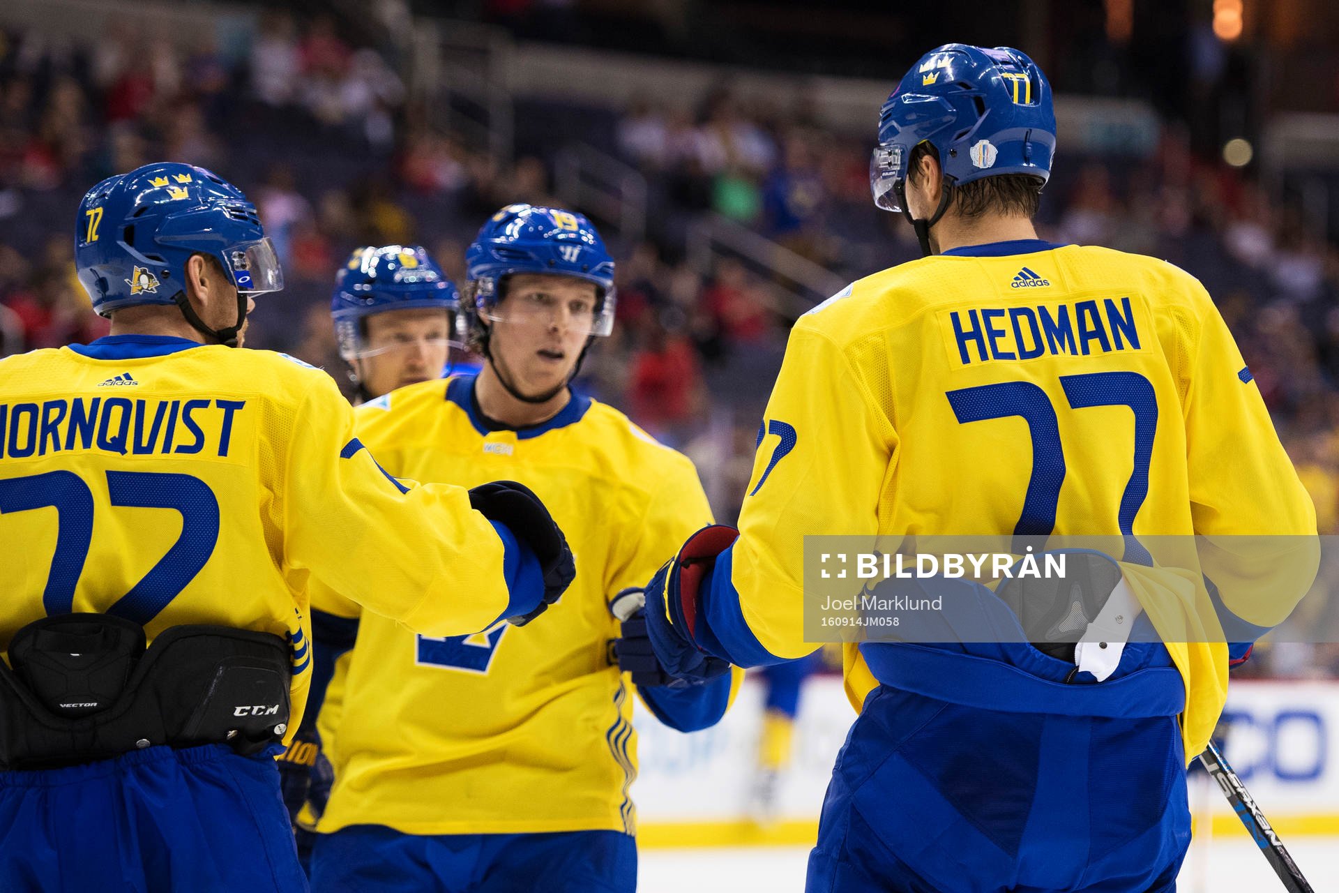 Sveriges Patric Hörnqvist, Nicklas Bäckström och Victor