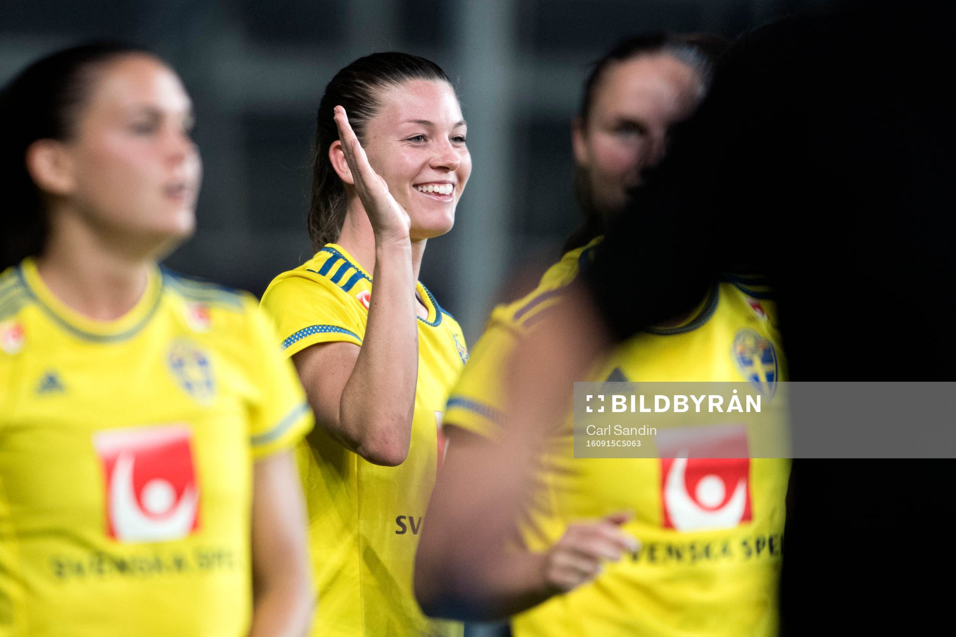 Sveriges Pauline Hammarlund jublar