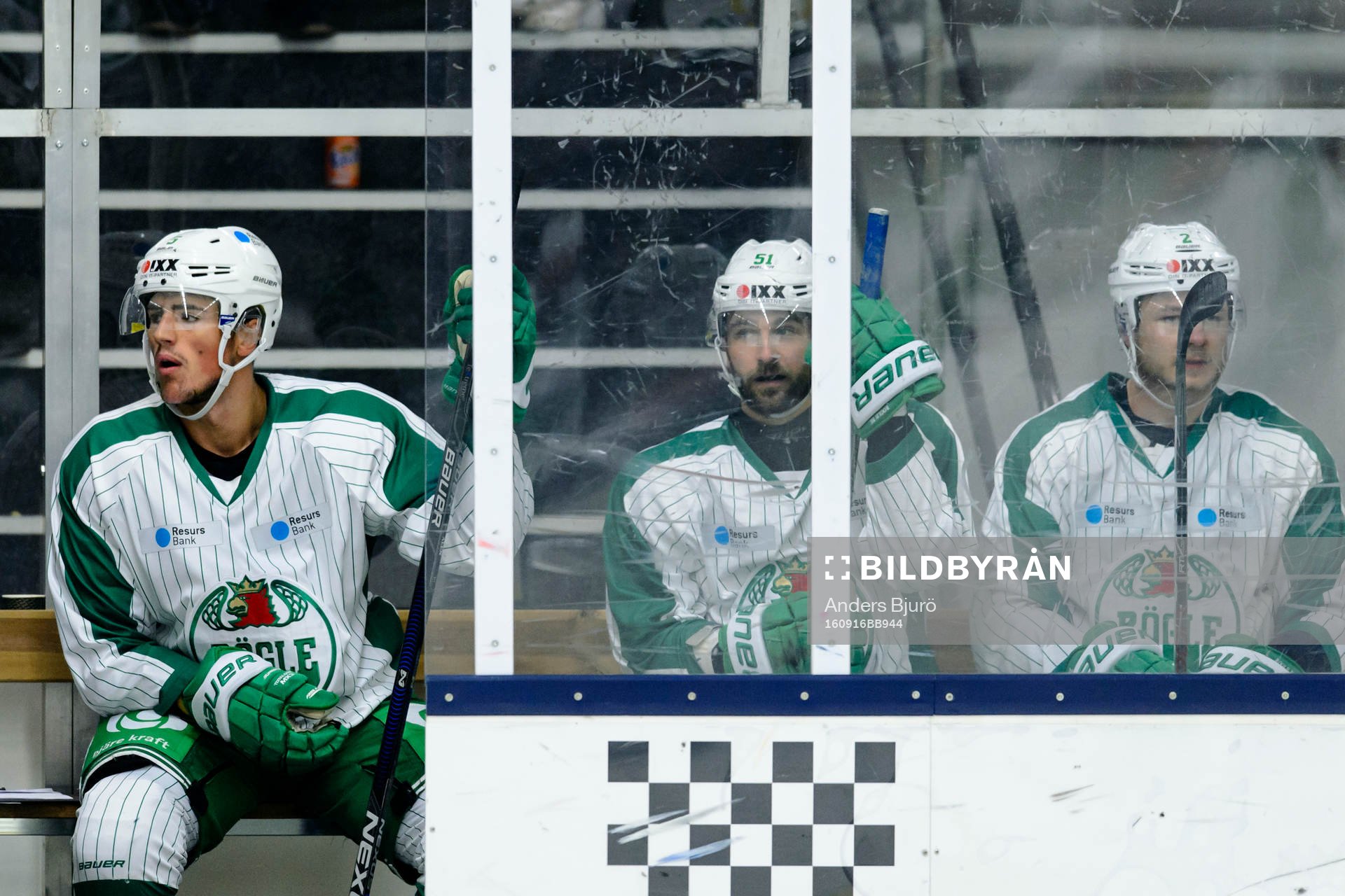Rögles Alen Bibic, Dominik Granak och Anton Cederholm i