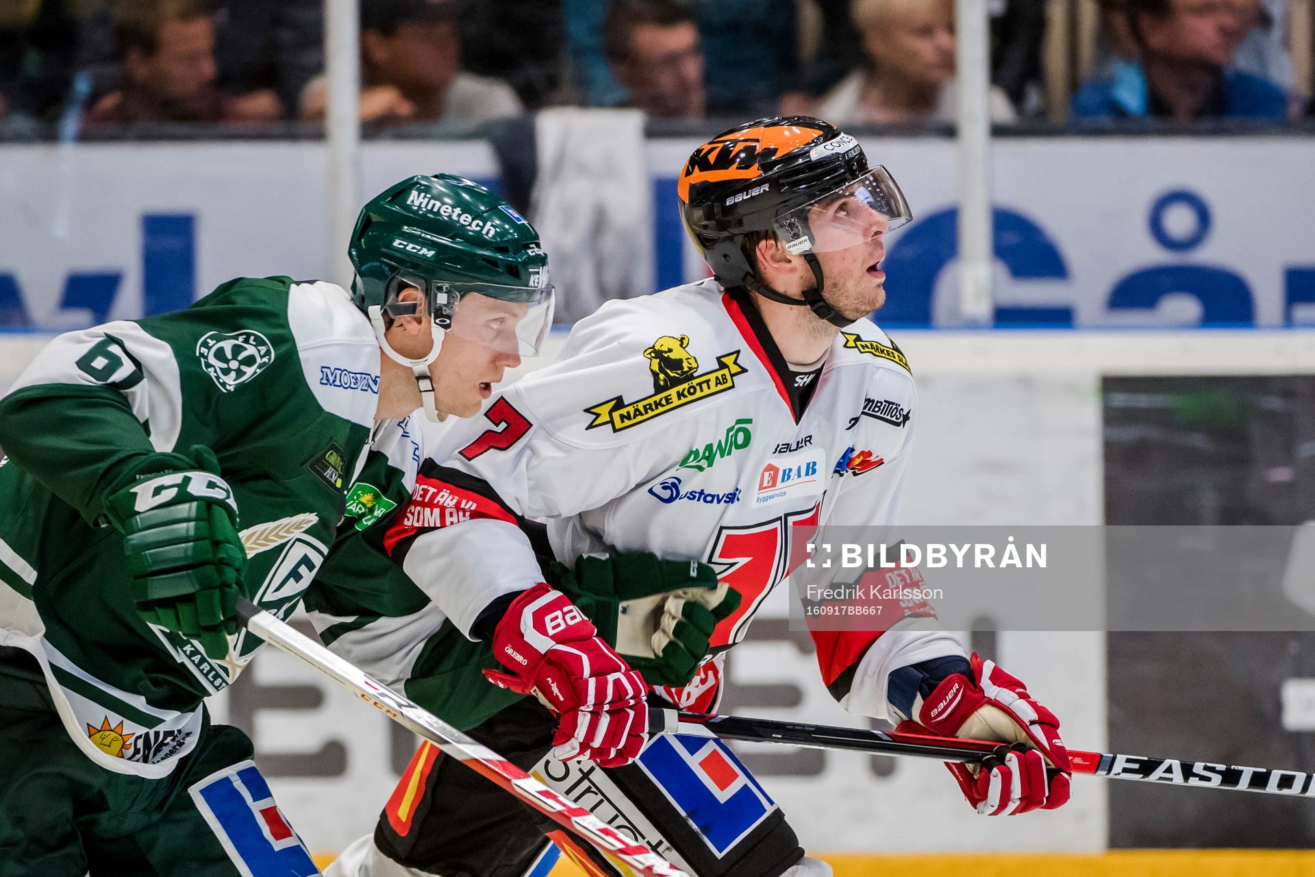 Färjestads Johan Ryno och Örebros Alexander Hellström