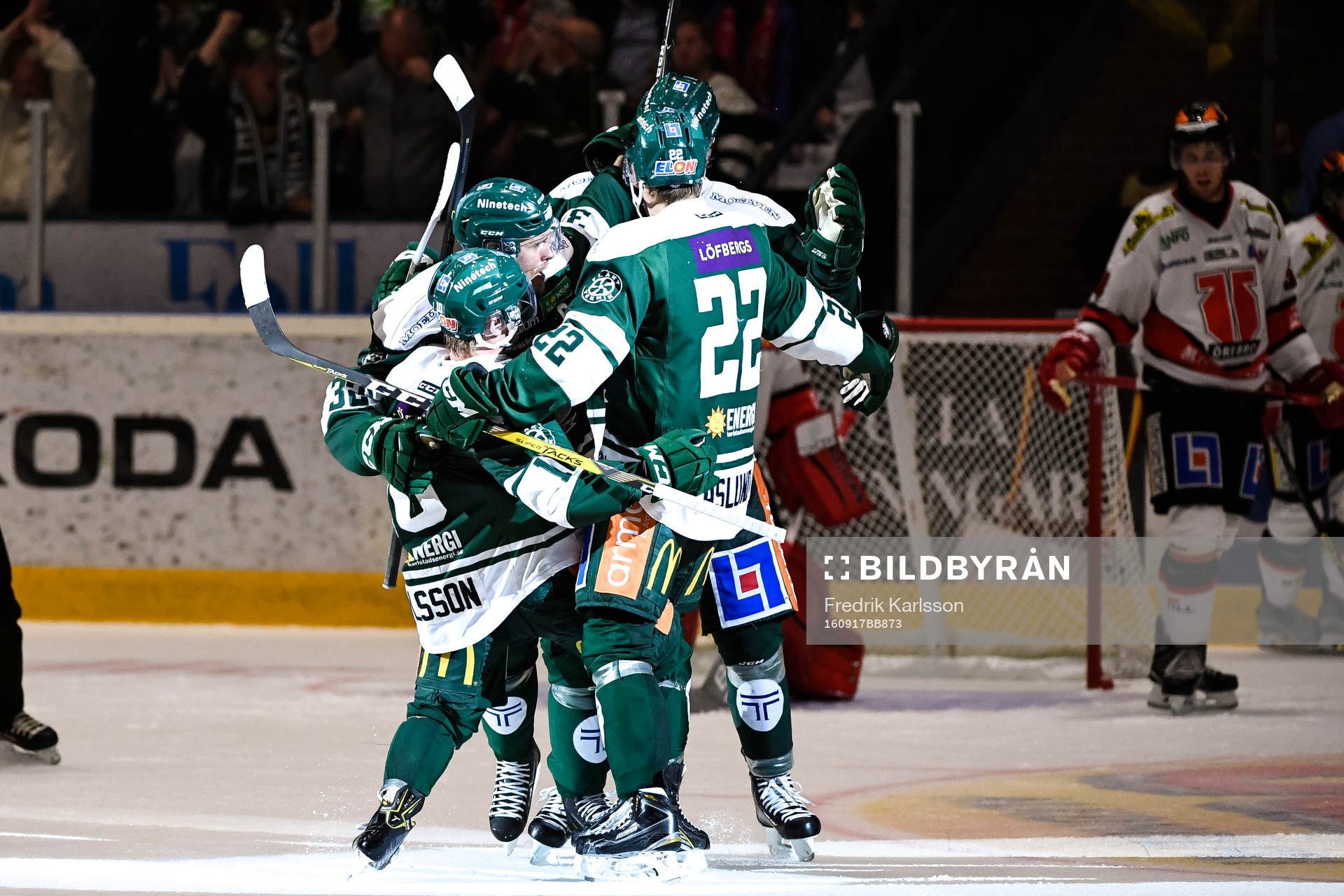 Färjestads spelare jublar
