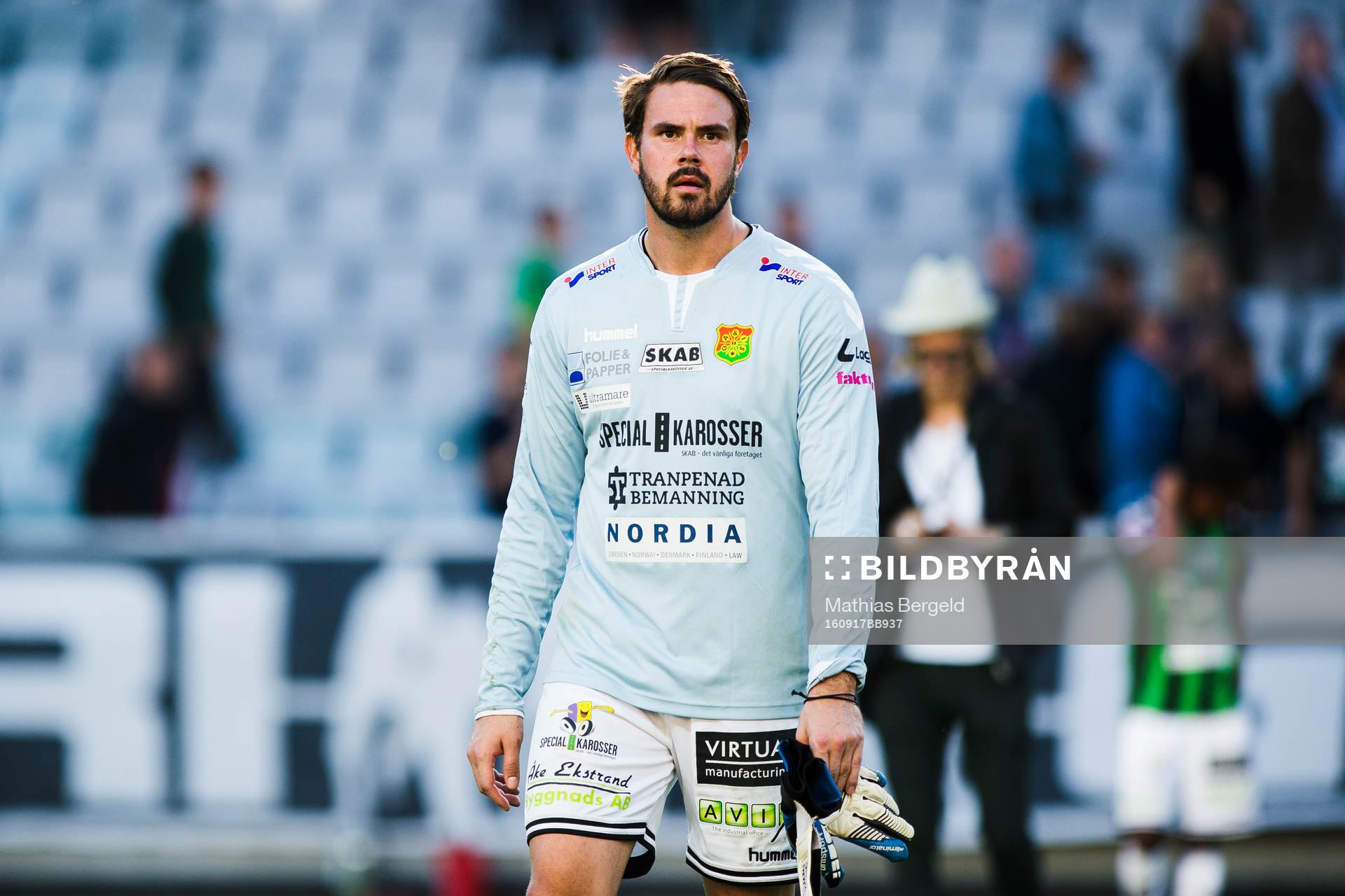 GAIS målvakt Tommi Vaiho efter slutsignal i fotbollsmatchen i Superettan mellan Gais och AFC United den 17 September 2016 i Göteborg.
