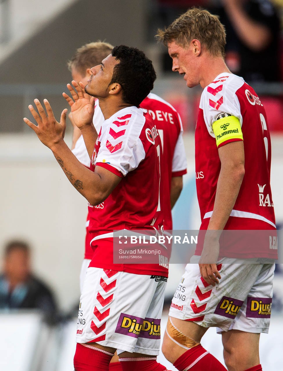 Kalmars Ismael Silva Lima  under fotbollsmatchen i Allsvenskan mellan Kalmar och Östersund den 17 september 2016 i Kalmar.

