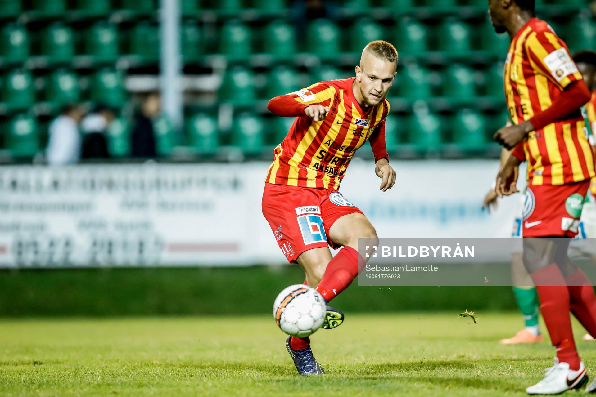 Syrianskas Alexander Michel under fotbollsmatchen i Superettan mellan Ljungskile och Syrianska den 17 September 2016 i Ljungskile.