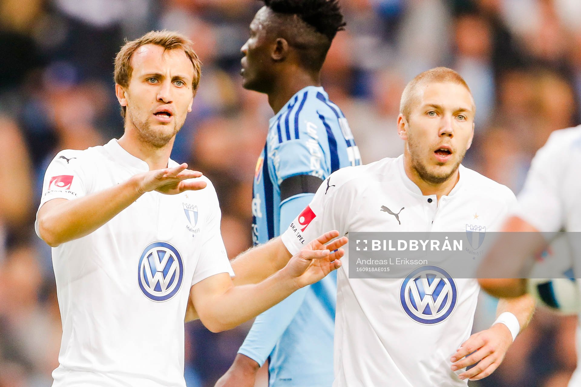 Malmö FFs Magnus Wolff Eikrem och Anton Tinnerholm jublar