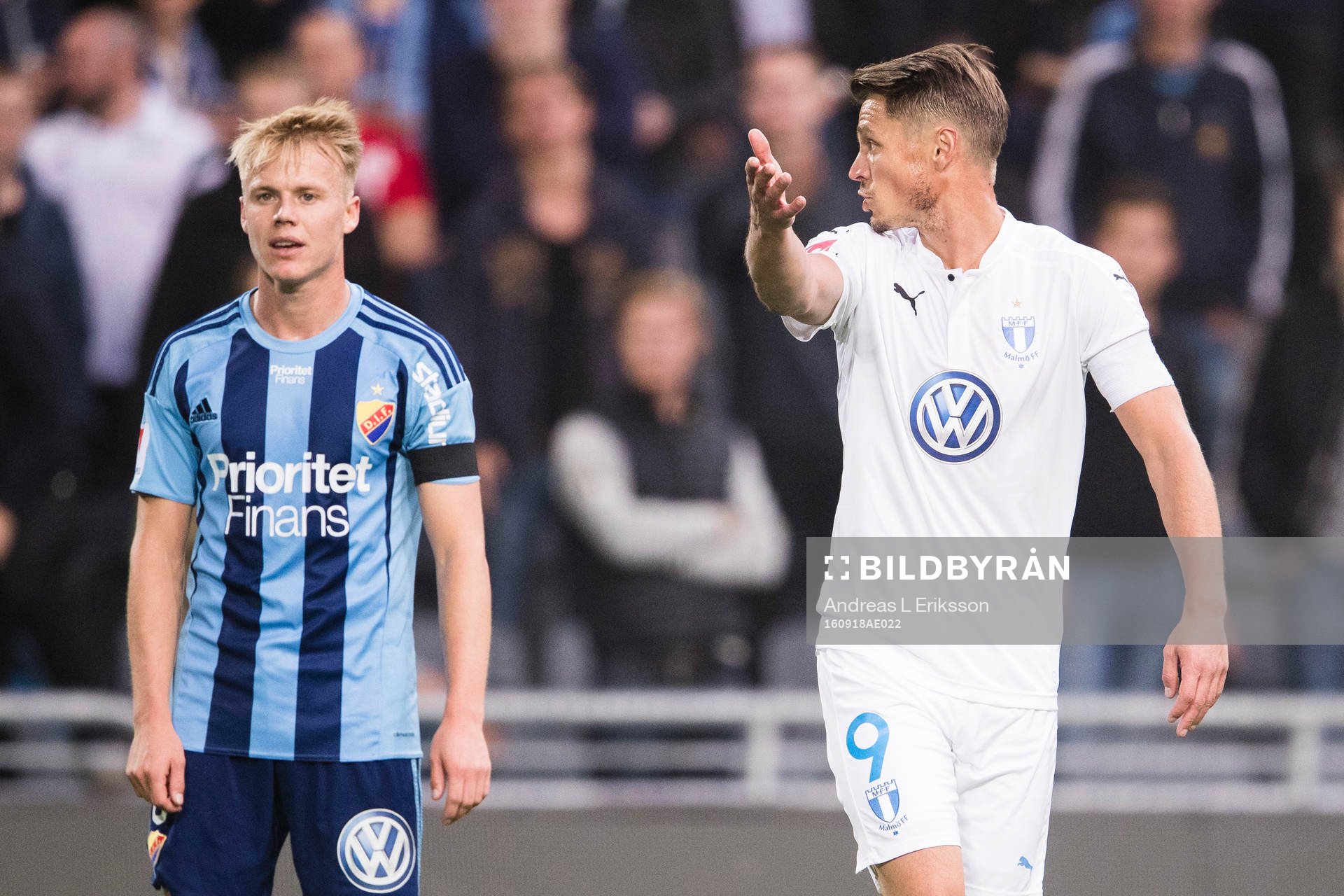 Djurgårdens Elliot Käck oxh Malmö FFs Markus Rosenberg