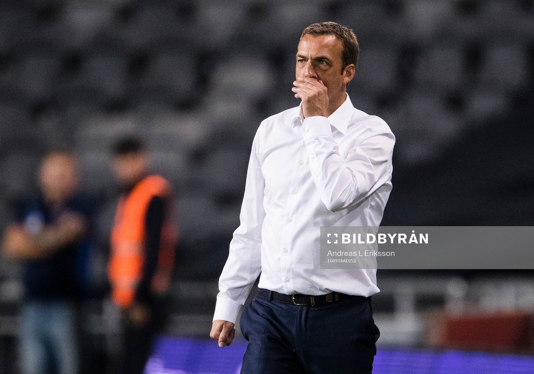 Malmö FFs tränare Allan Kuhn under fotbollsmatchen i Allsvenskan mellan Djurgården och Malmö FF den 18 september 2016 i Stockholm. 
