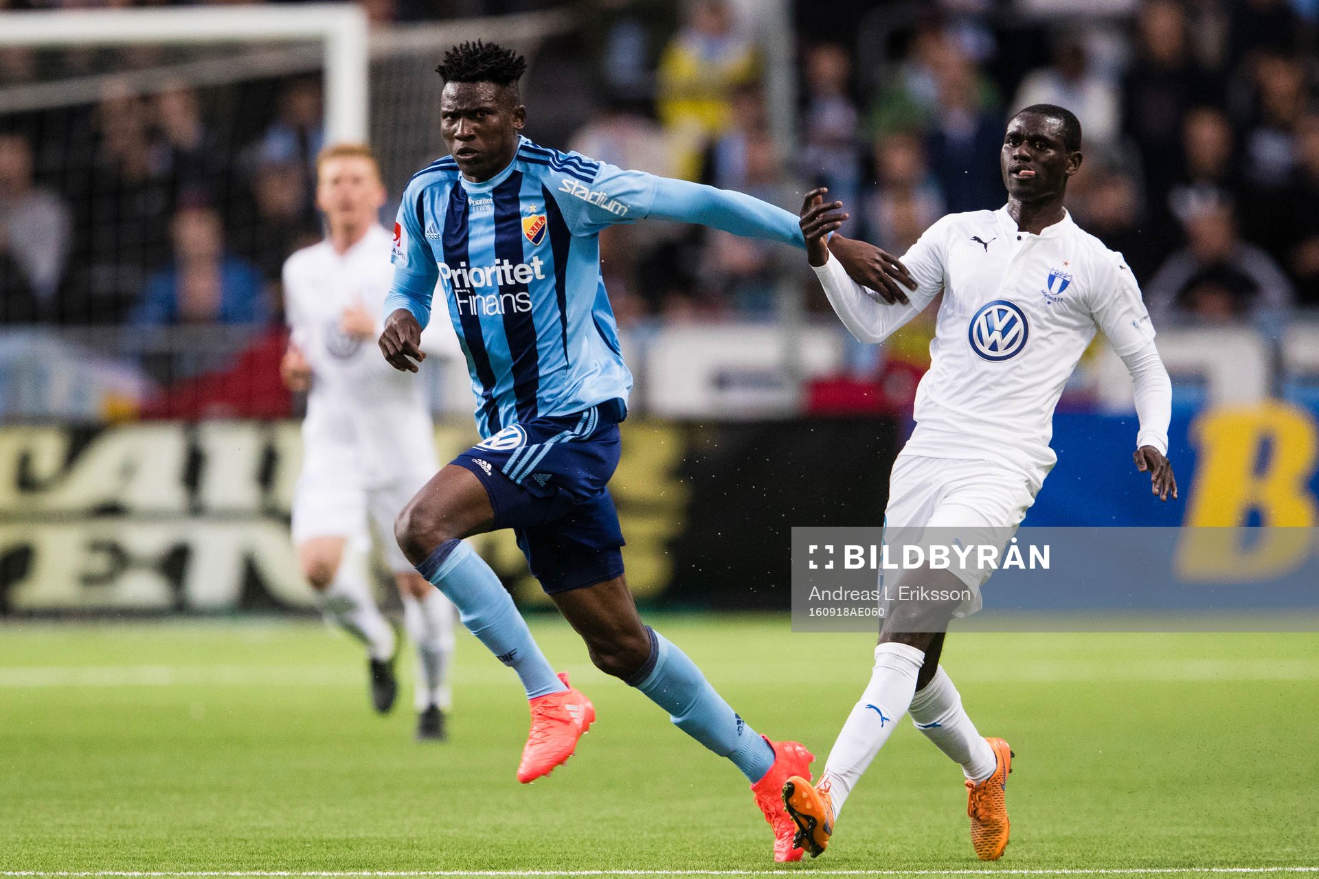 Djurgårdens Mathias Ranegie och Malmö FFs Enock Kofi Adu