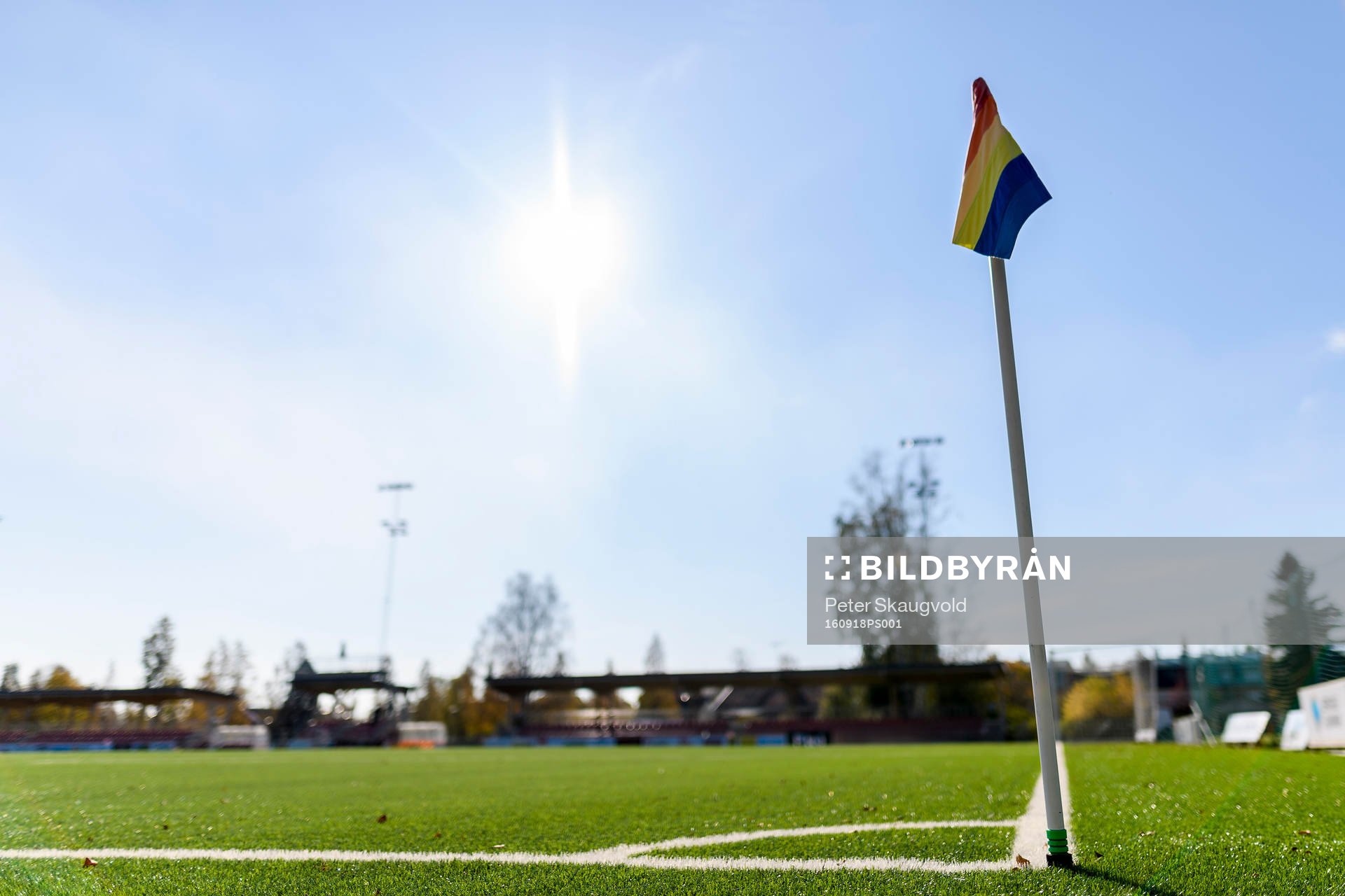 Generell vy från hörnflaggan