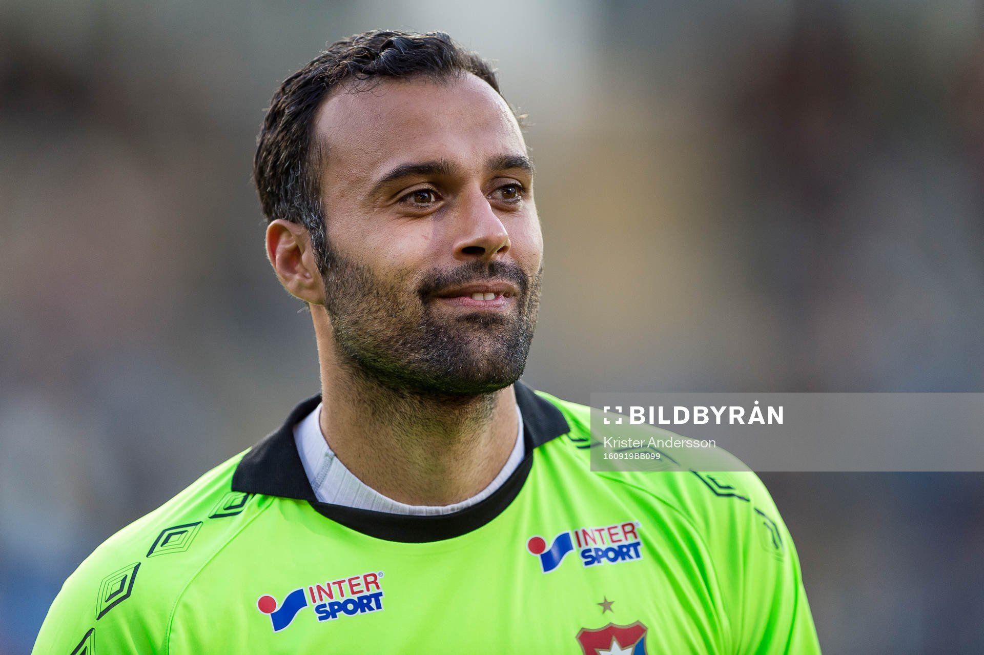 Örgrytes målvakt Abbas Hassan före fotbollsmatchen i