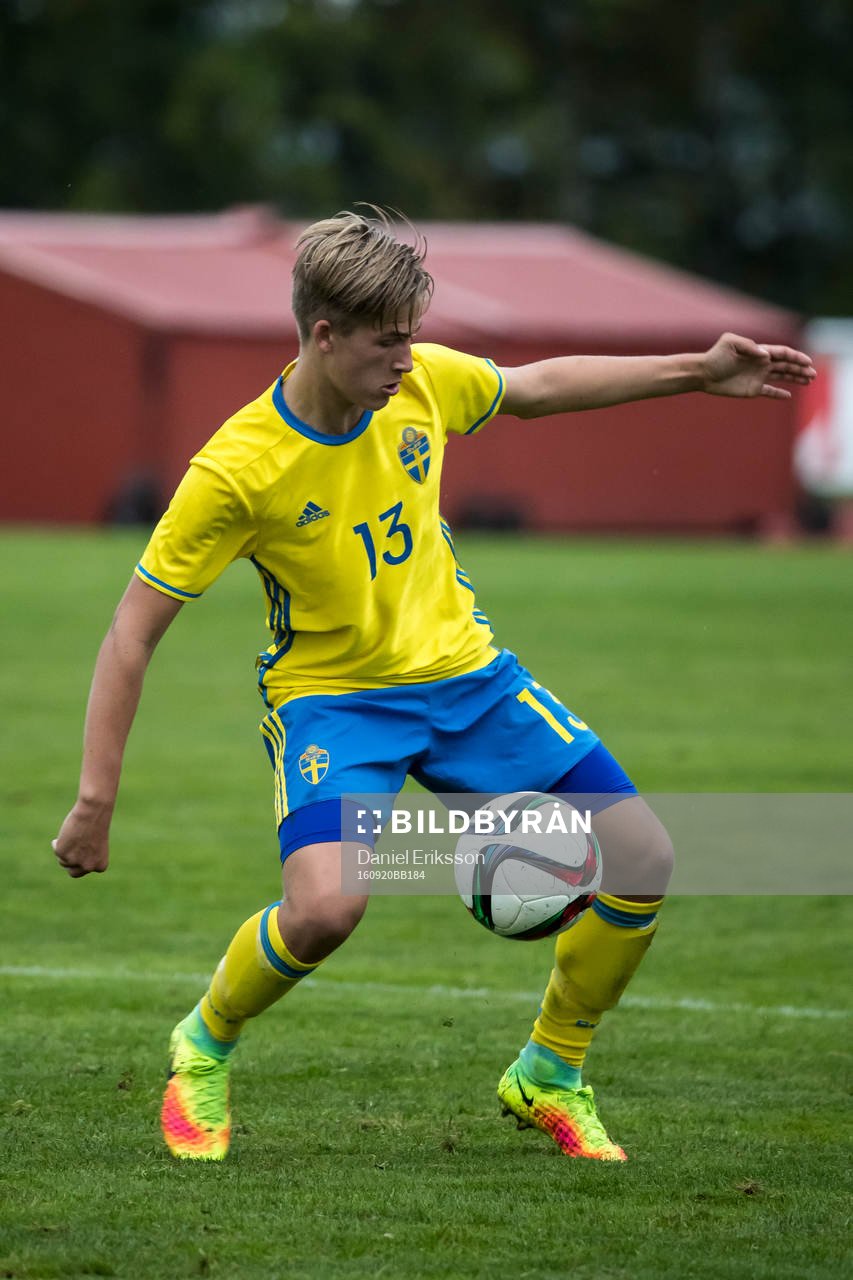 Sveriges Fredrik Hammar i fotbollsmatchen mellan Sverige