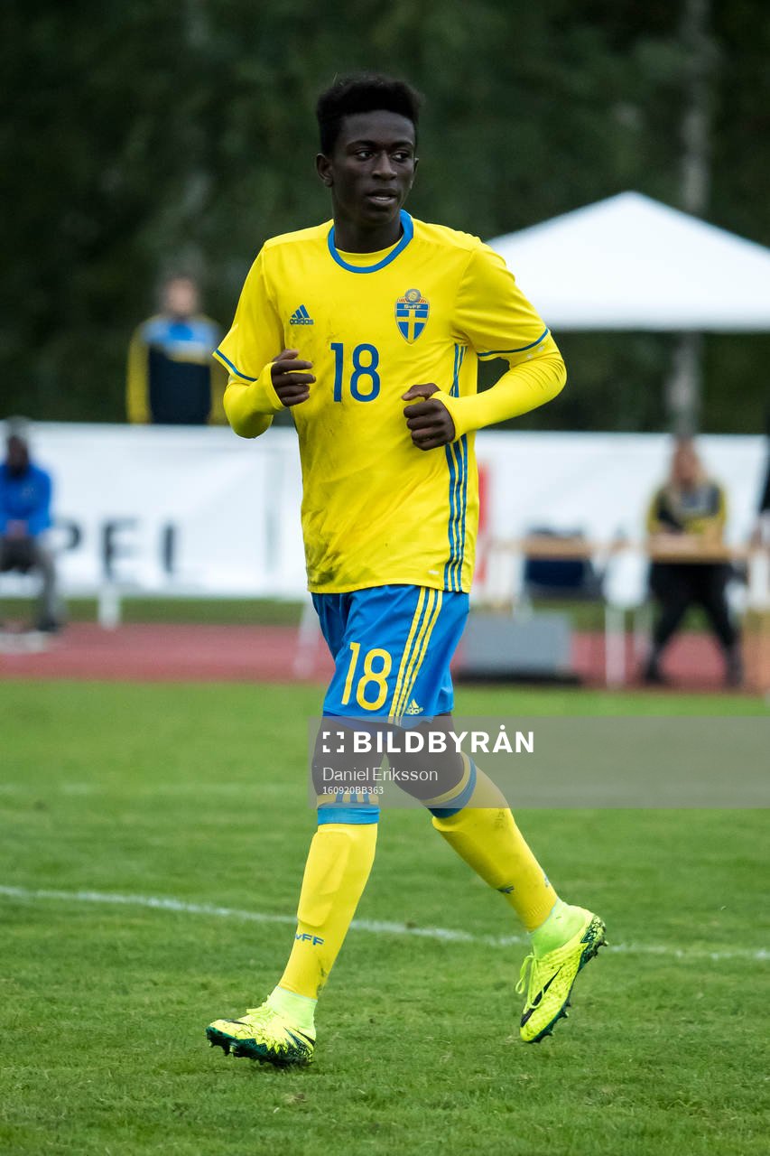 Sveriges Jack Lahne  i fotbollsmatchen mellan Sverige och