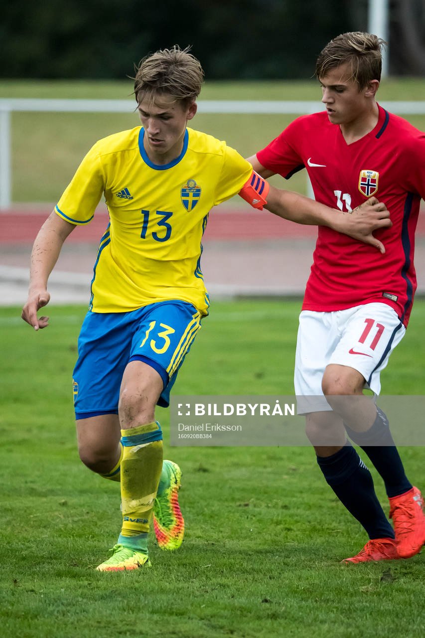 Sveriges Fredrik Hammar i fotbollsmatchen mellan Sverige