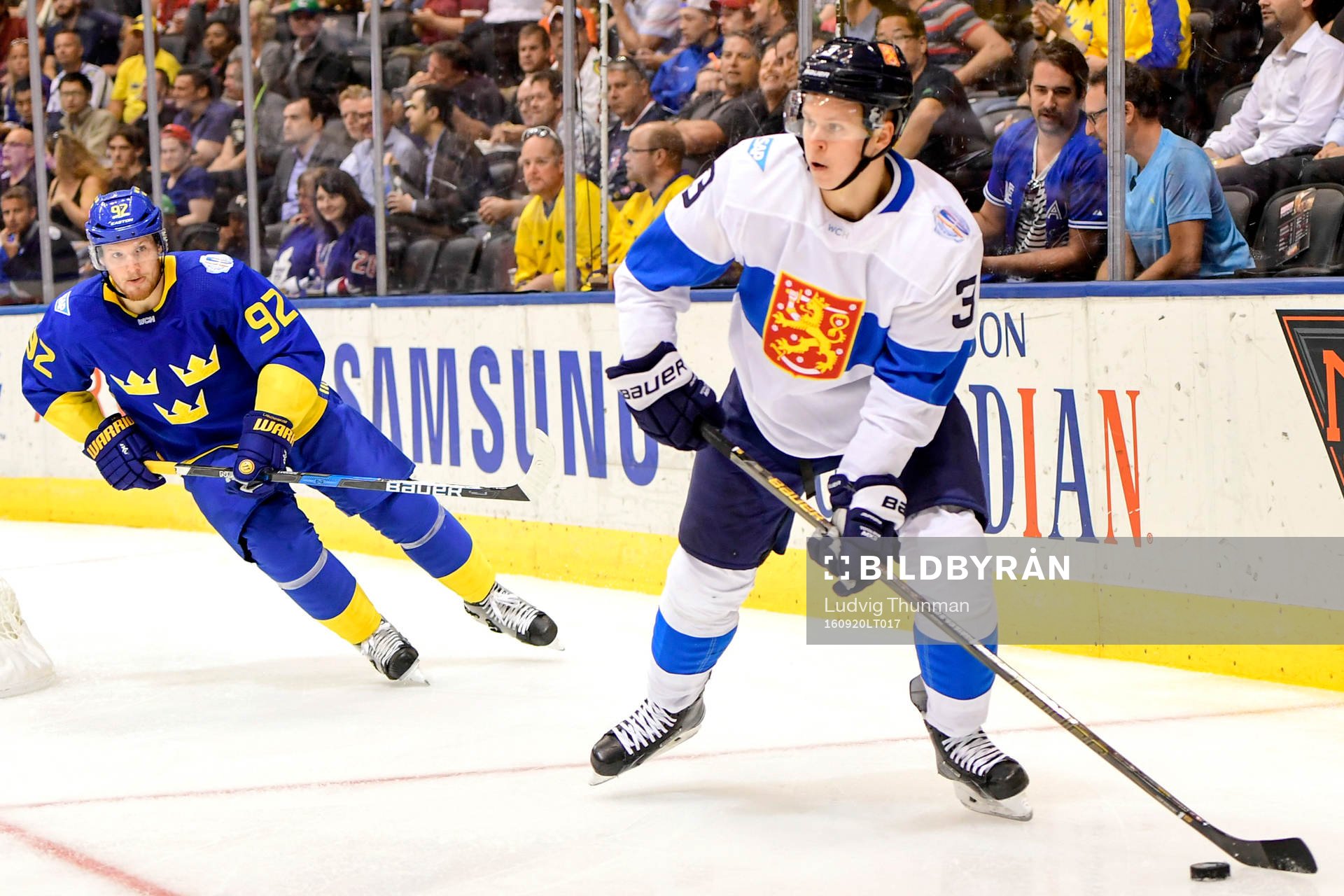 Sveriges Gabriel Landeskog och Finlands Olli Määttä