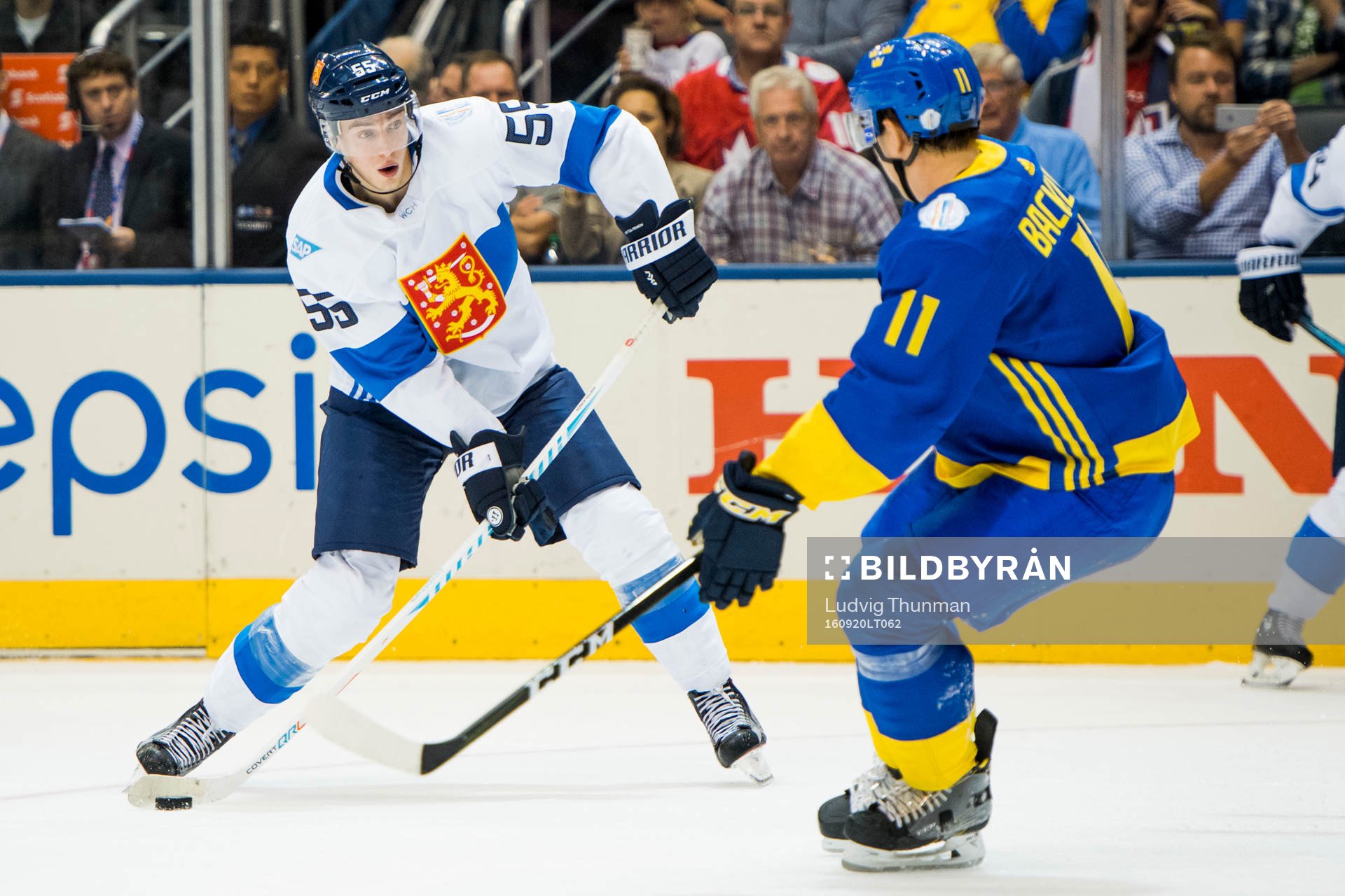 Finlands Rasmus Ristolainen och Sveriges Mikael Backlund