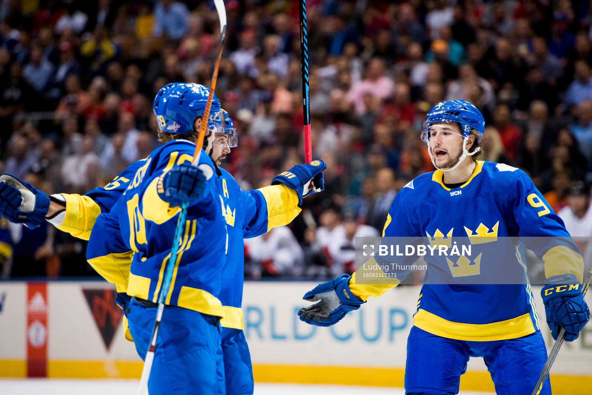 Sveriges Nicklas Bäckström, Erik Karlsson och Filip