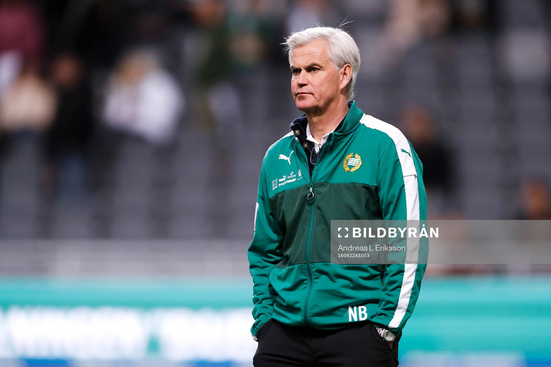Hammarbys tränare Nanne Bergstrand före fotbollsmatchen i
