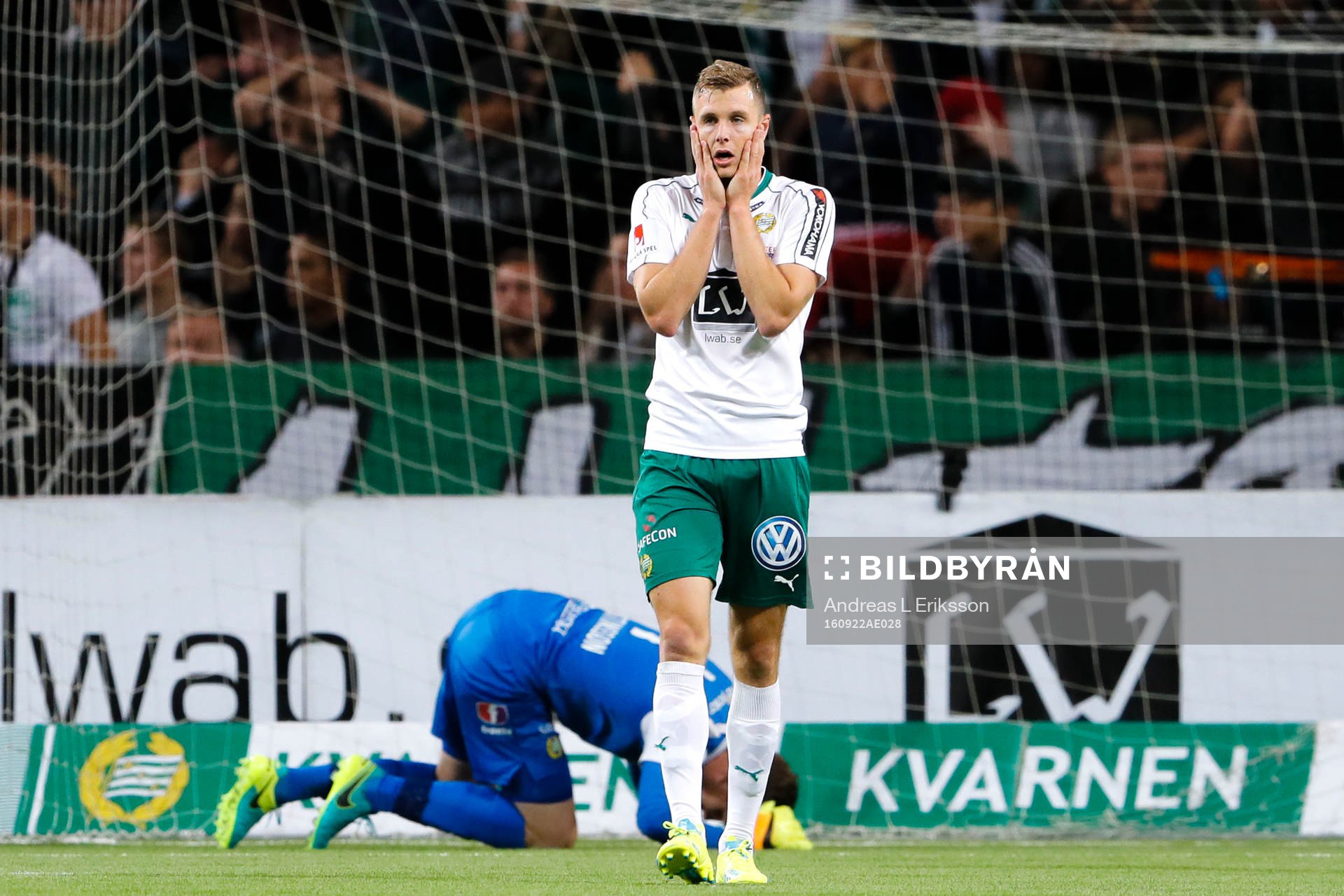 Hammarbys målvakt Ögmundur Kristinsson och Richard Magyar
