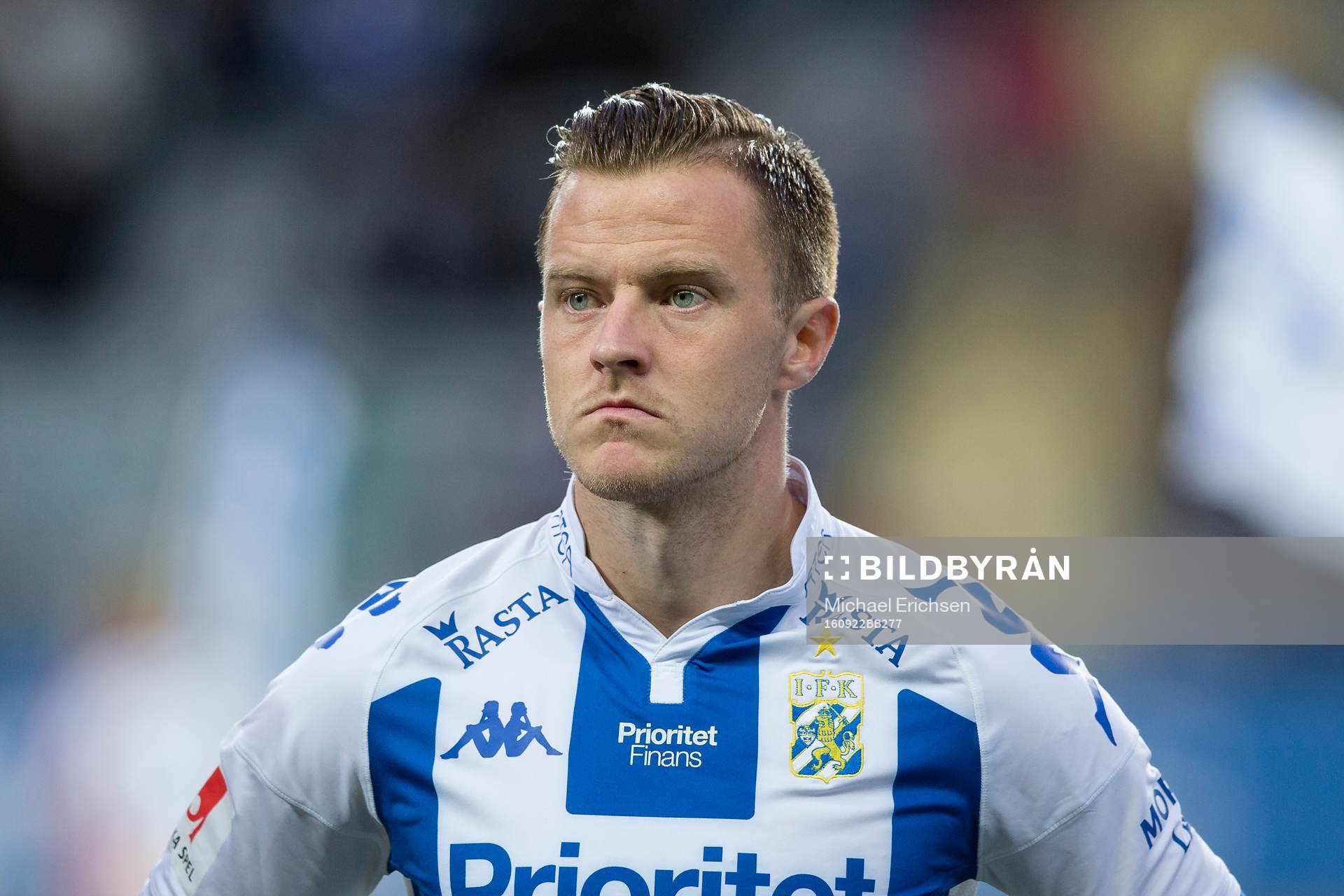 IFK Göteborgs Scott Jamieson innan fotbollsmatchen i