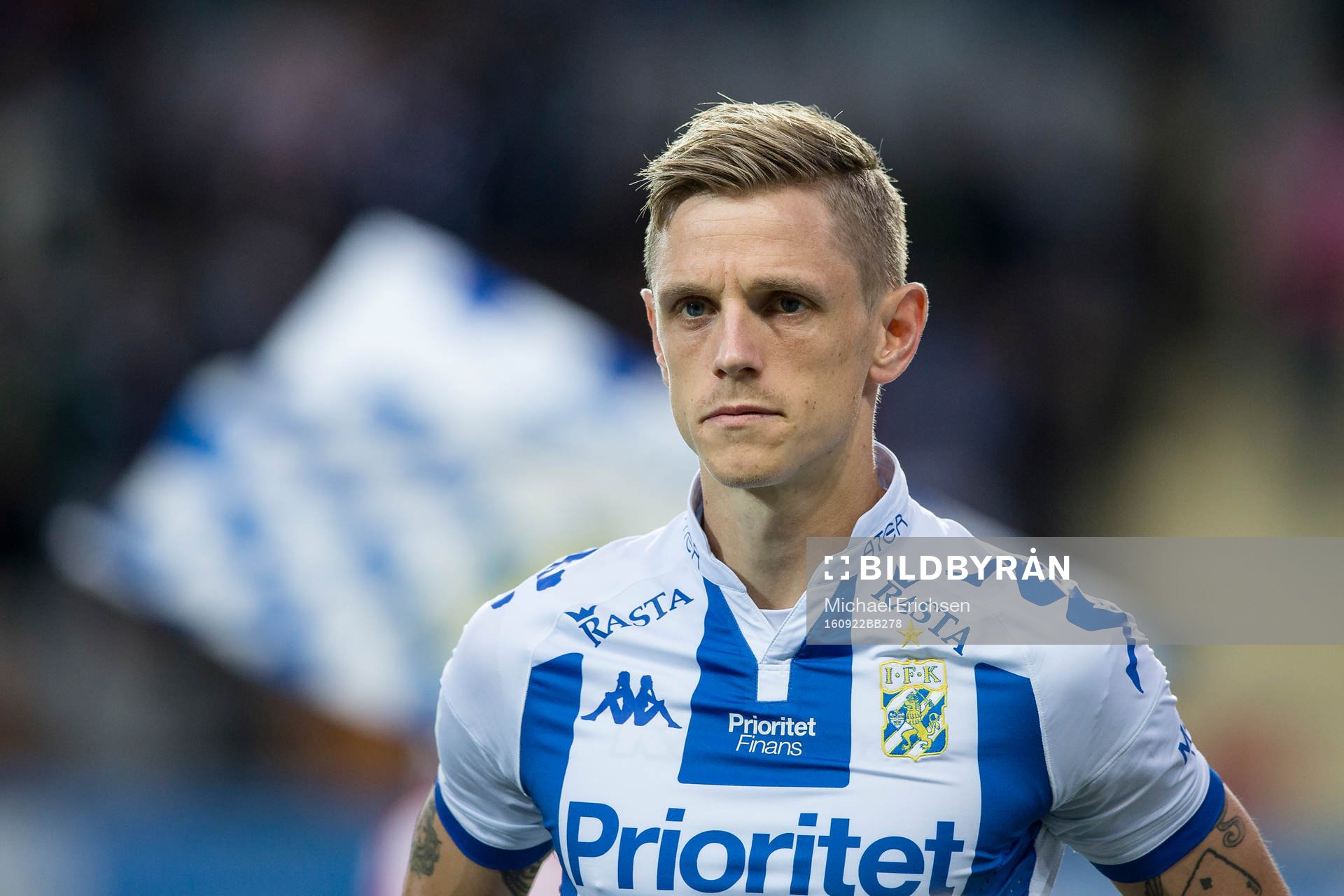 IFK Göteborgs Sören Rieks innan fotbollsmatchen i