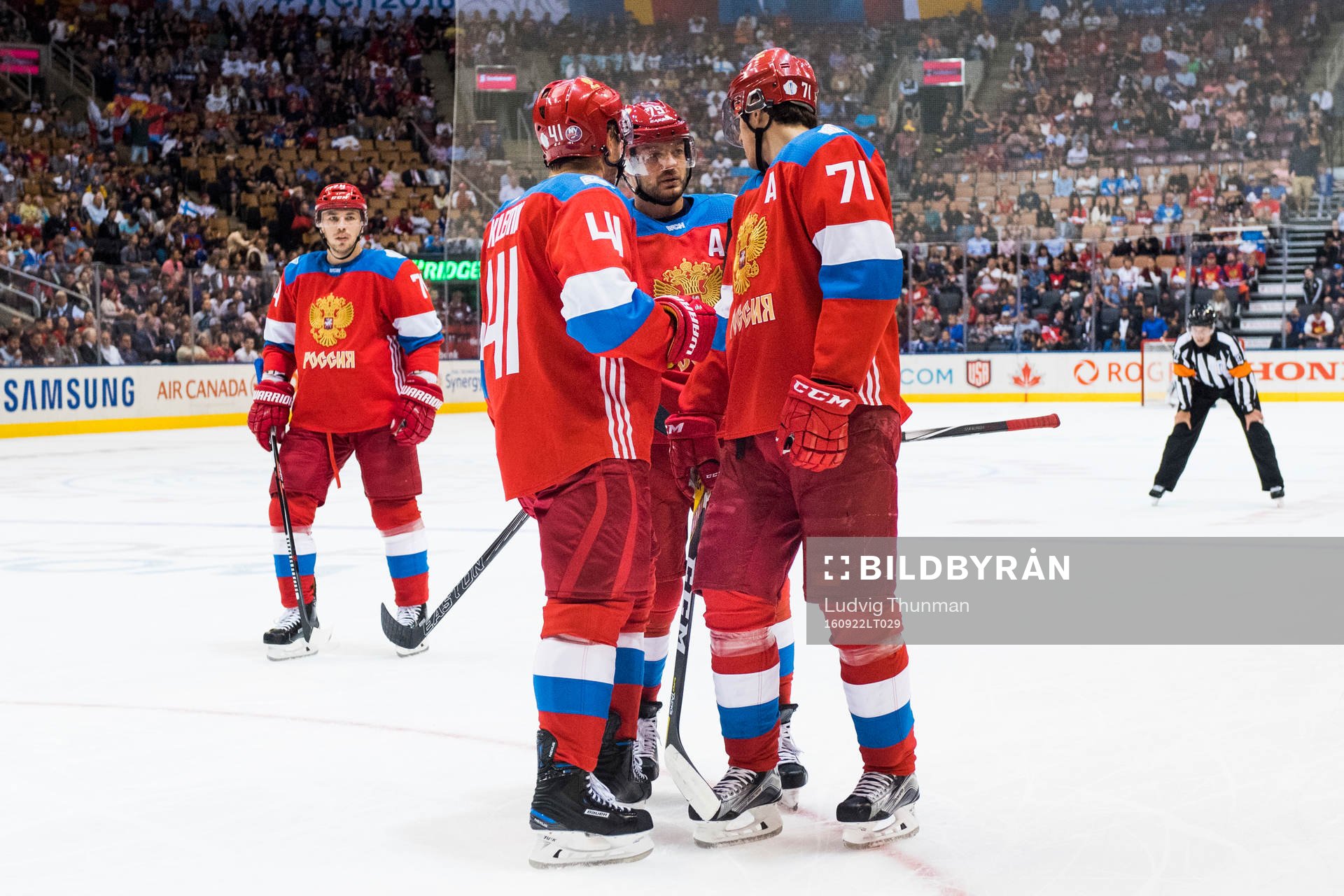Rysslands Nikolay Kulemin, Andrei Markov, Evgeni Malkin